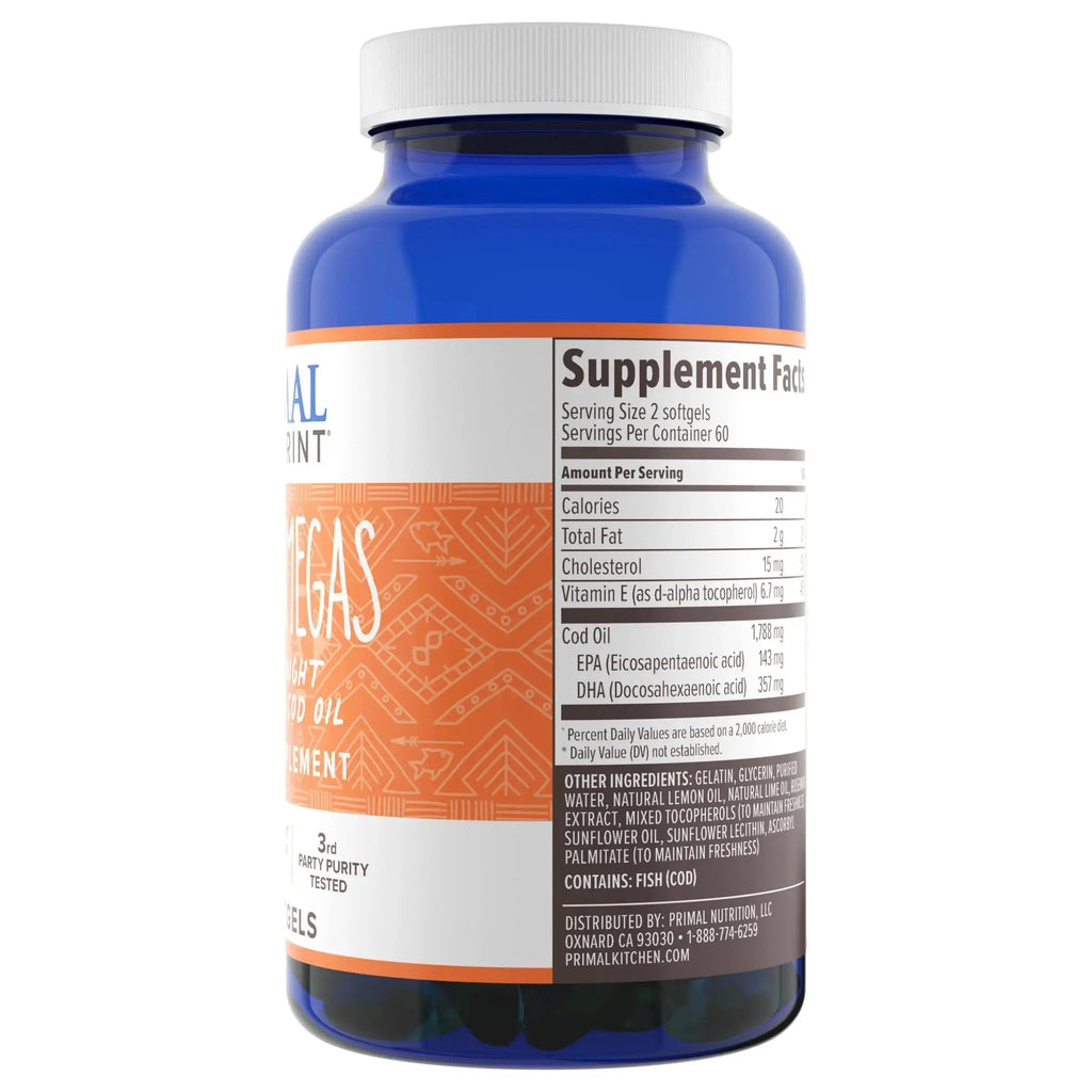 Primal Blueprint Primal Omegas, Omega-3 Fatty Acid Daily Supplement, 120 Count Primal Blueprint Au supplements
