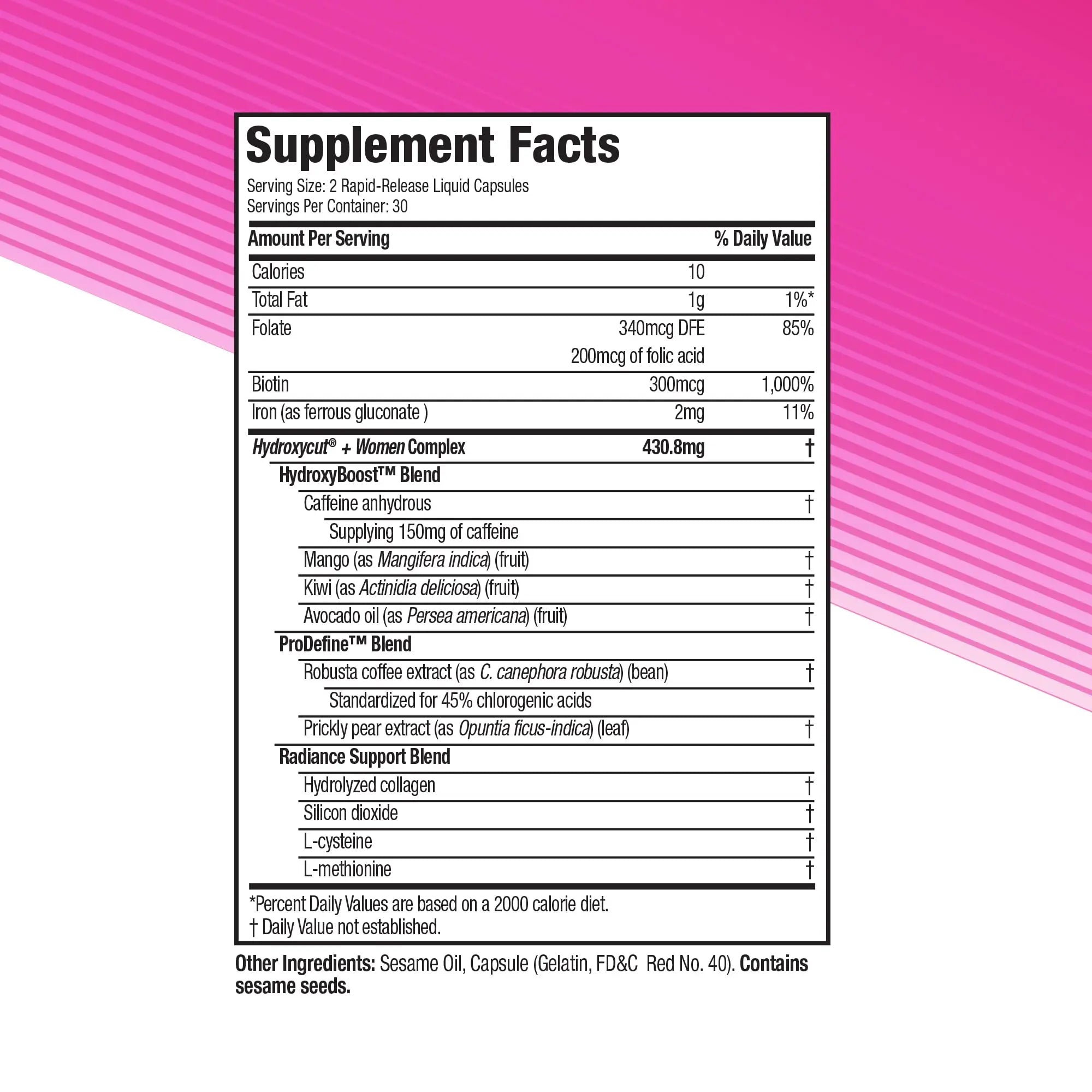 Hydroxycut + Women Pills with Biotin & Collagen | Hair Nails and Skin Vitamins | Iron Supplement Hydroxycut Au supplements