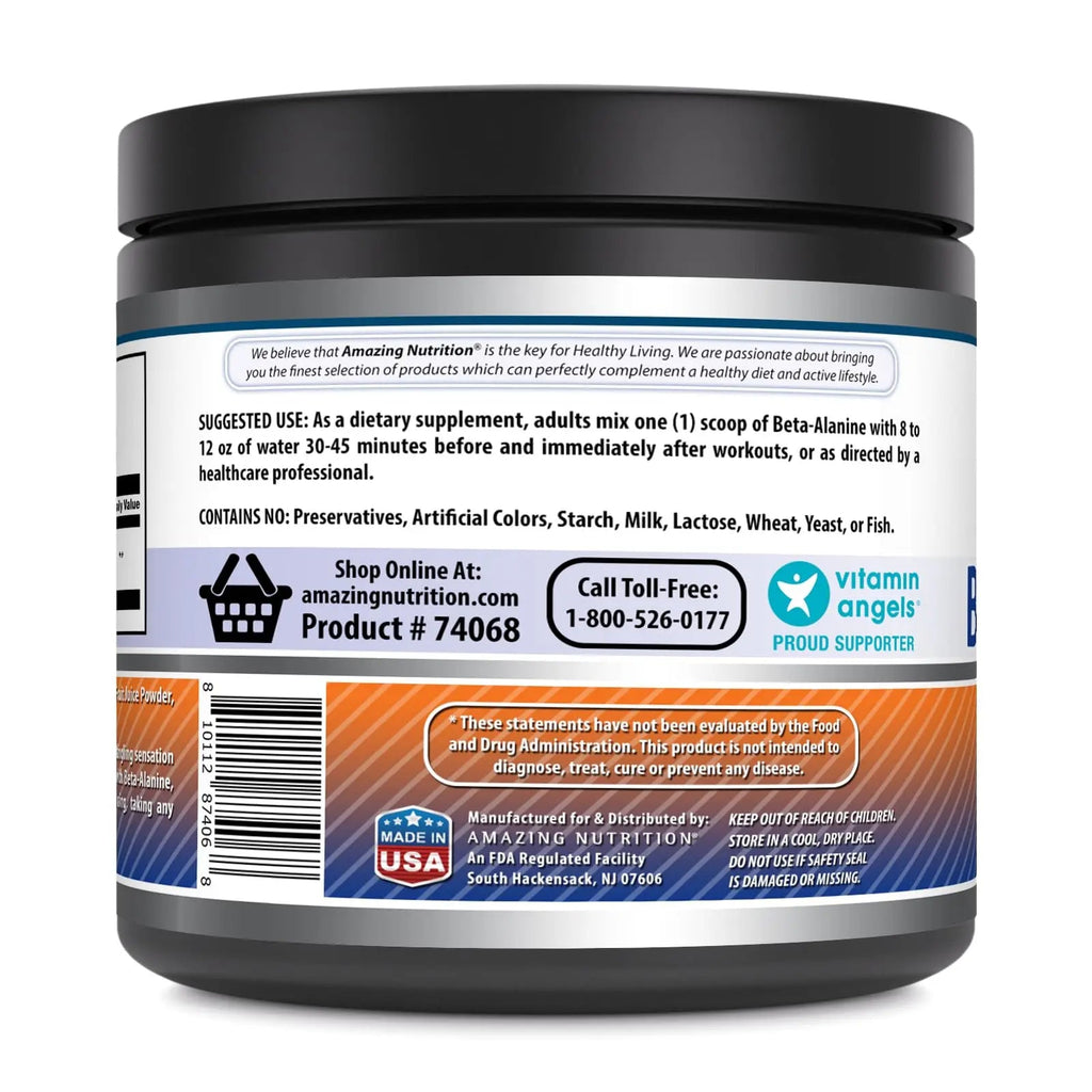 Amazing Formulas Beta Alanine 500 Grams (1.1 Lb) Powder Supplement | Wild Berry Flavor Amazing Nutrition Au supplements