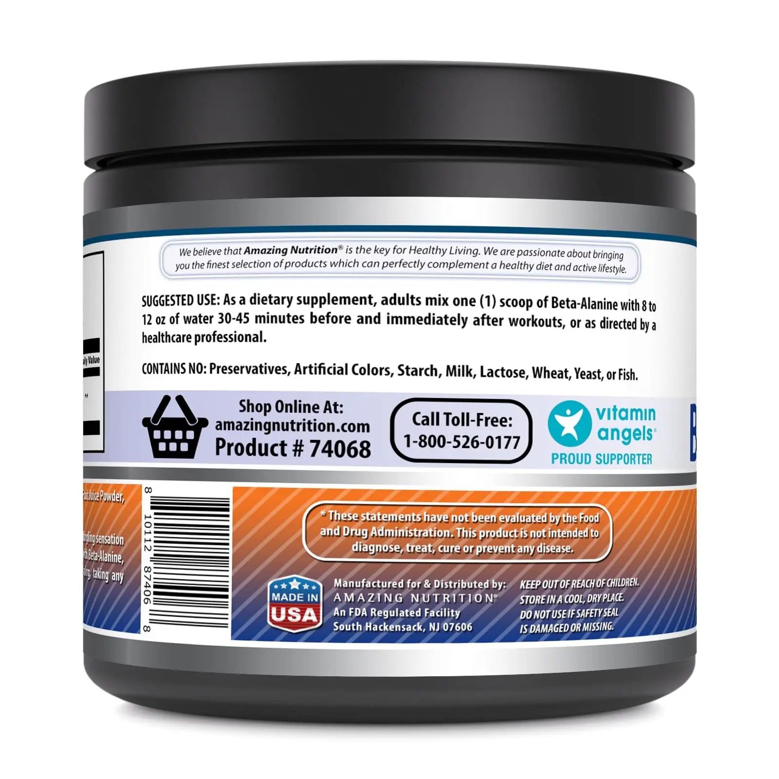 Amazing Formulas Beta Alanine 500 Grams (1.1 Lb) Powder Supplement | Wild Berry Flavor Amazing Nutrition Au supplements