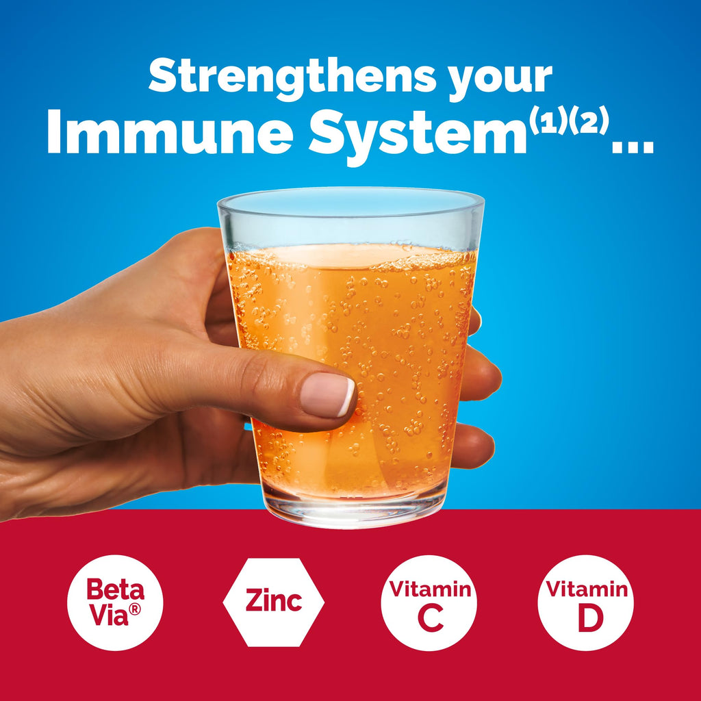 Emergen-C Immune+ Triple Action Immune Support Powder, BetaVia (R), 1000mg Vitamin C, B Vitamins, Vitamin D and Antioxidants