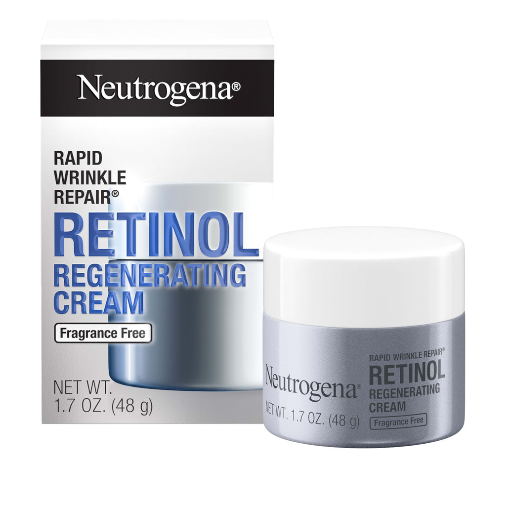 Neutrogena Rapid Wrinkle Repair, Retinol Face Moisturizer, Daily Anti-Aging Neck & Face Cream with Hyaluronic Acid, Retinol Cream