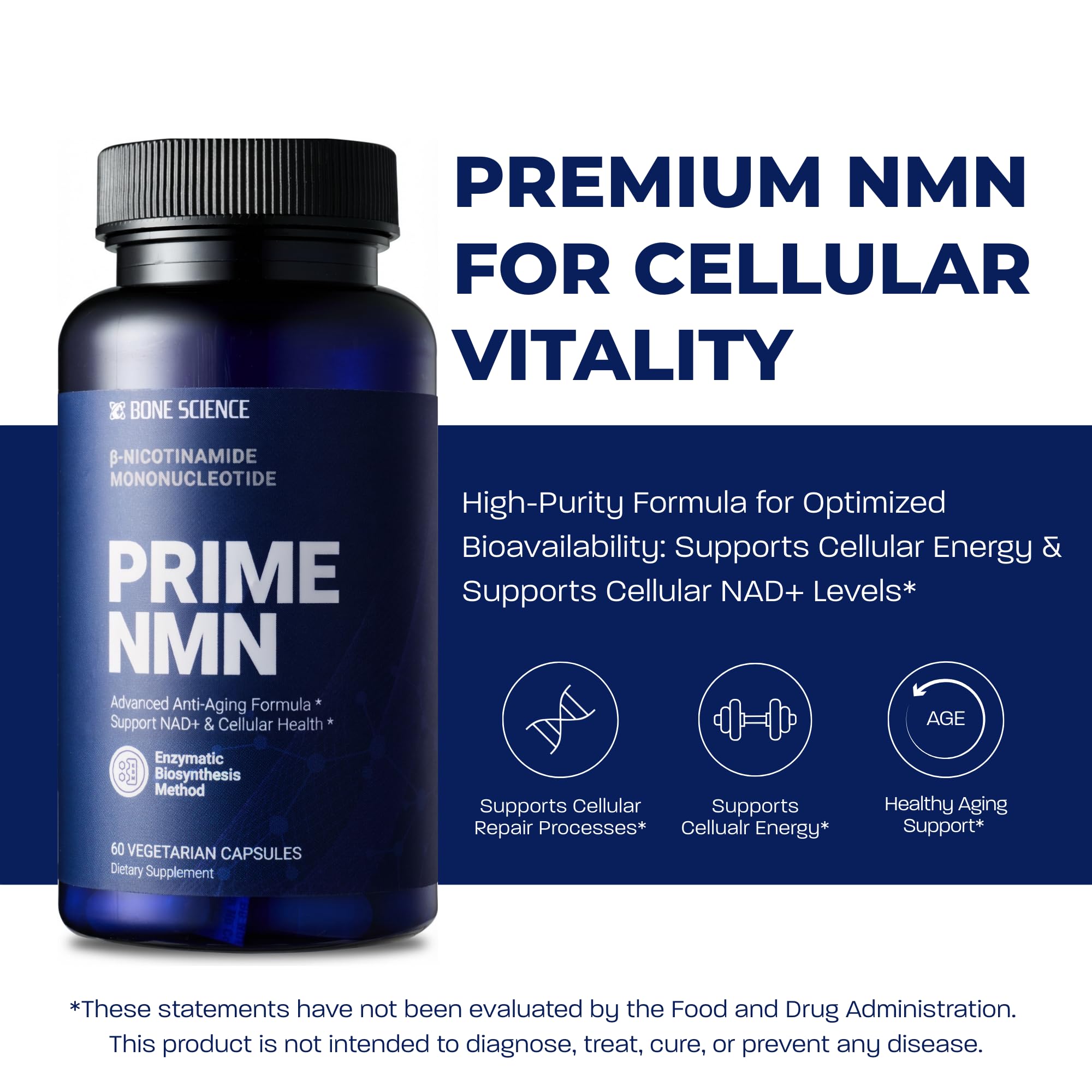 BONE SCIENCE Uthever NMN & Pterostilbene 6-in-1 Complex with Resveratrol, Glutathione & BioPerine - High Purity Stabilized NAD+ Precursor for Healthy Aging & Cellular Energy - 60 Vegetarian Capsules BONE SCIENCE Au supplements