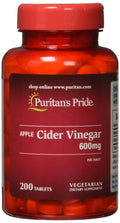 Puritan's Pride Apple Cider Vinegar 600 mg Tablets, 200 Count (Packing May Vary) Puritan's Pride Au supplements