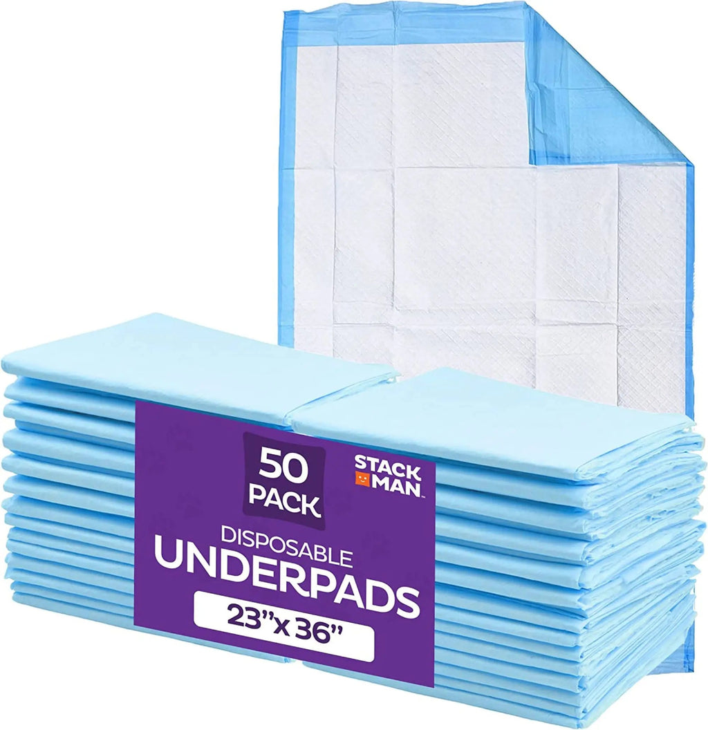Chucks Pads Disposable [50-Pack] Underpads 23x36 Incontinence Chux Stack Man Au supplements