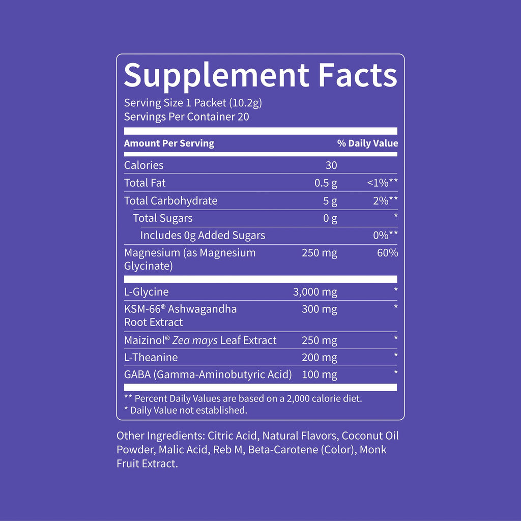 Nello Supersleep, Nighttime Sleep Support Drink Mix, Ashwagandha, Maizinol, L-Glycine, Magnesium Glycinate, Peach Dream (Pack of 20)