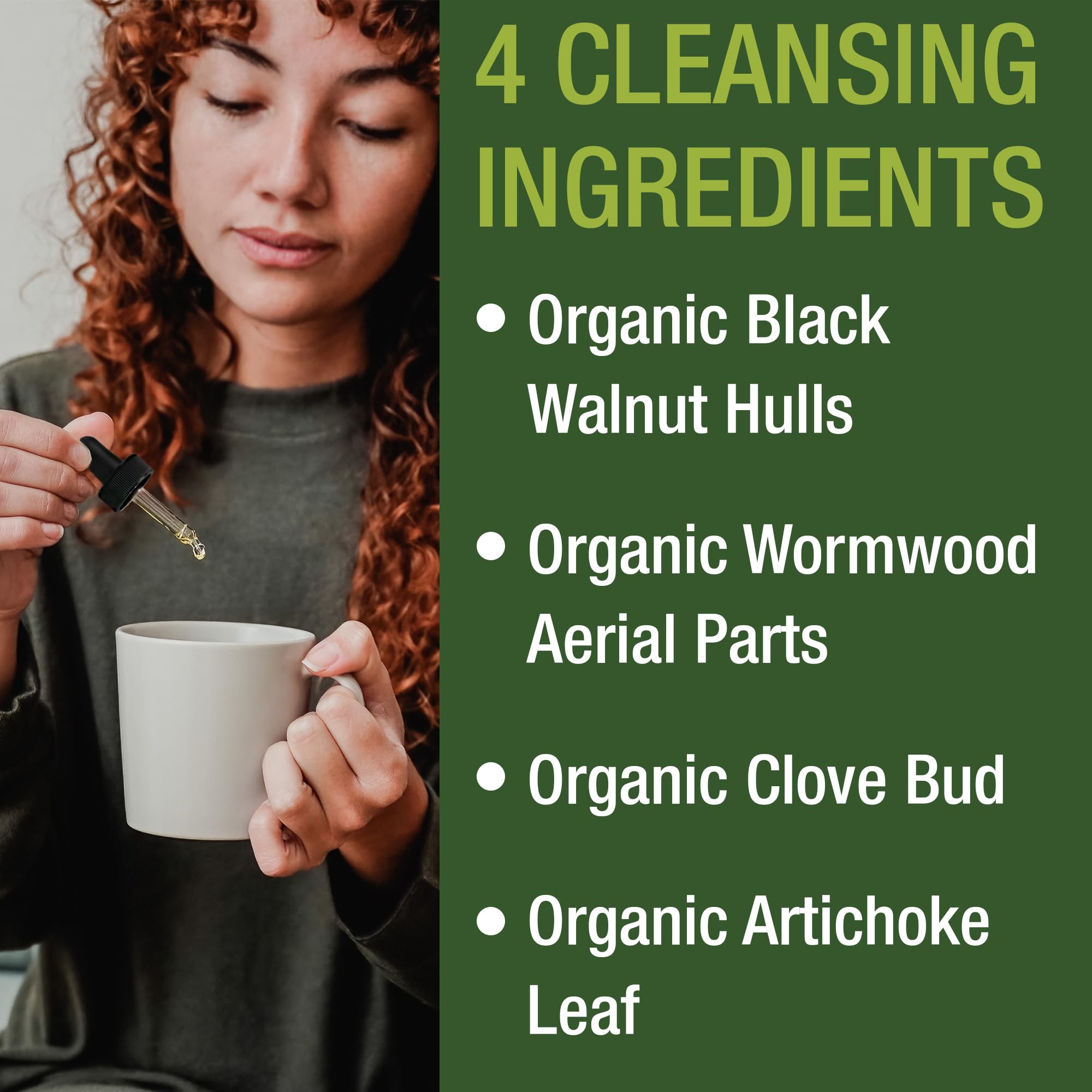 USDA Organic Wormwood Black Walnut Clove Drops Cleanse for Humans. Sugar Free Supplement for Intestinal Cleanse, Detox Support for Adults and Kids. with Artichoke and Clove Bud. Kosher, No GMOs Peak Performance Au supplements