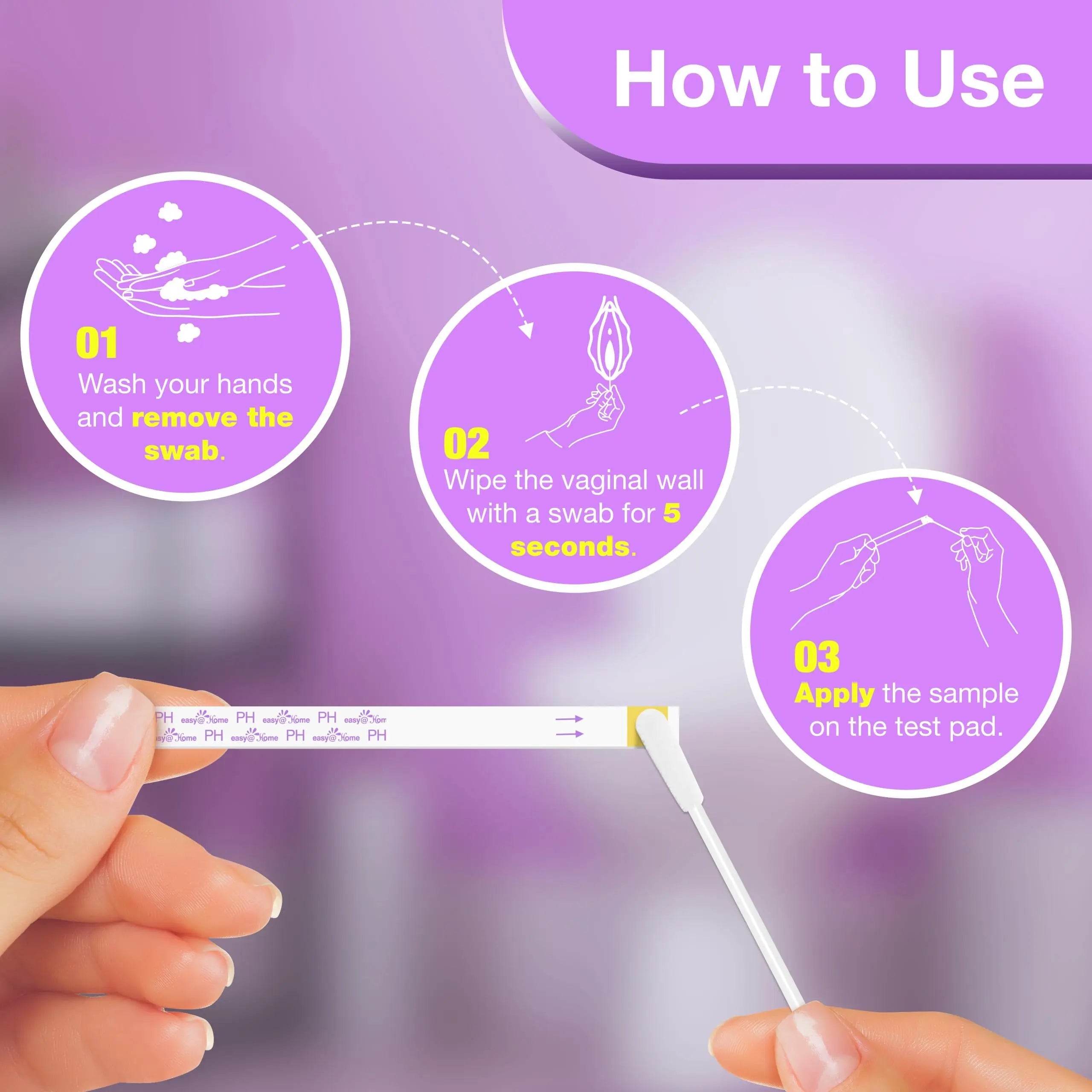 Easy@Home Vaginal pH Test -30 Strips | BV Test Kit at Home for Women | Yeast Infection Test + pH Balance Easy@Home Au supplements