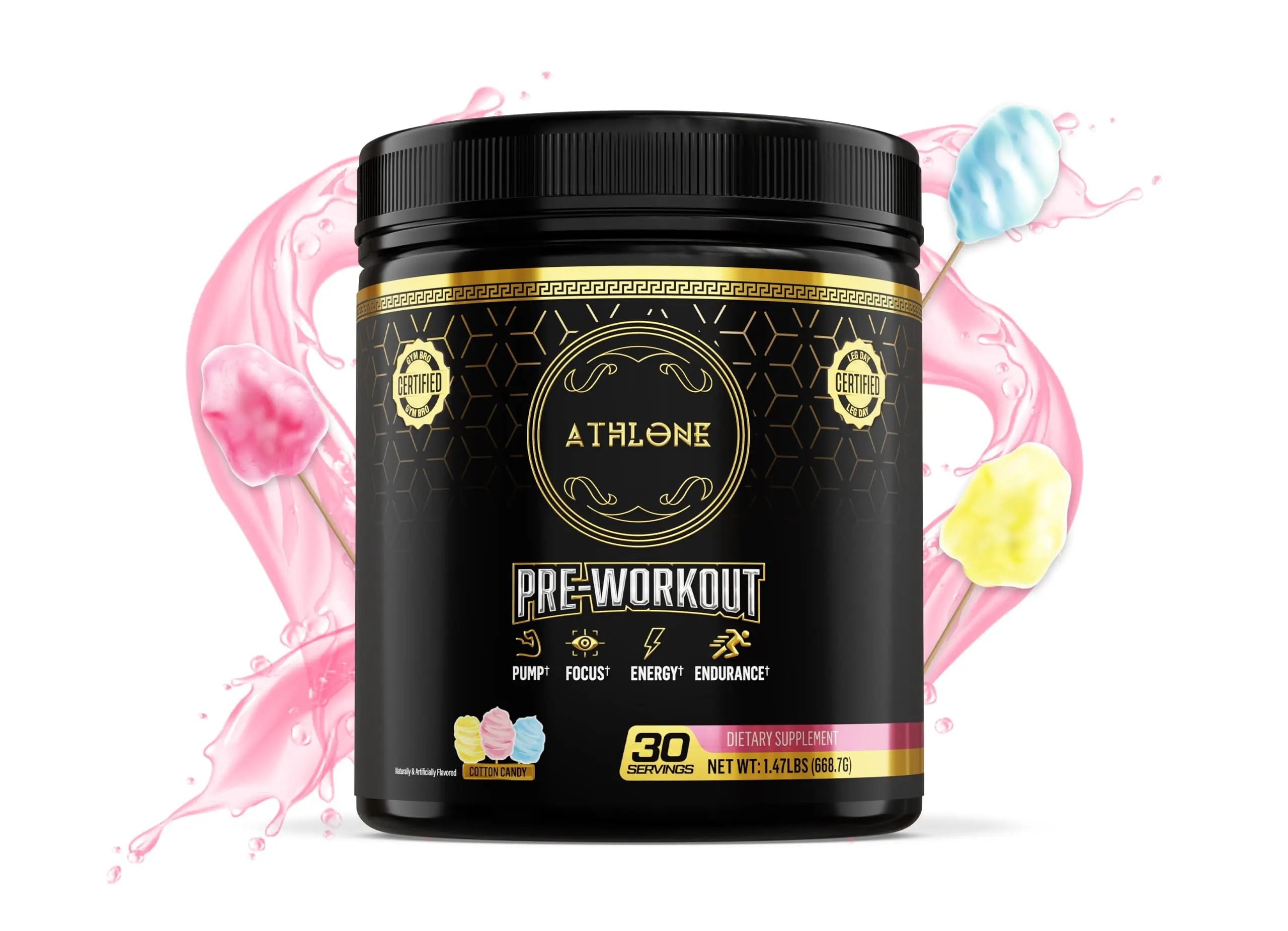 Athlone Pre-Workout Powder Cotton Candy Performance Blend- Supplement - Energy Athlone Au supplements