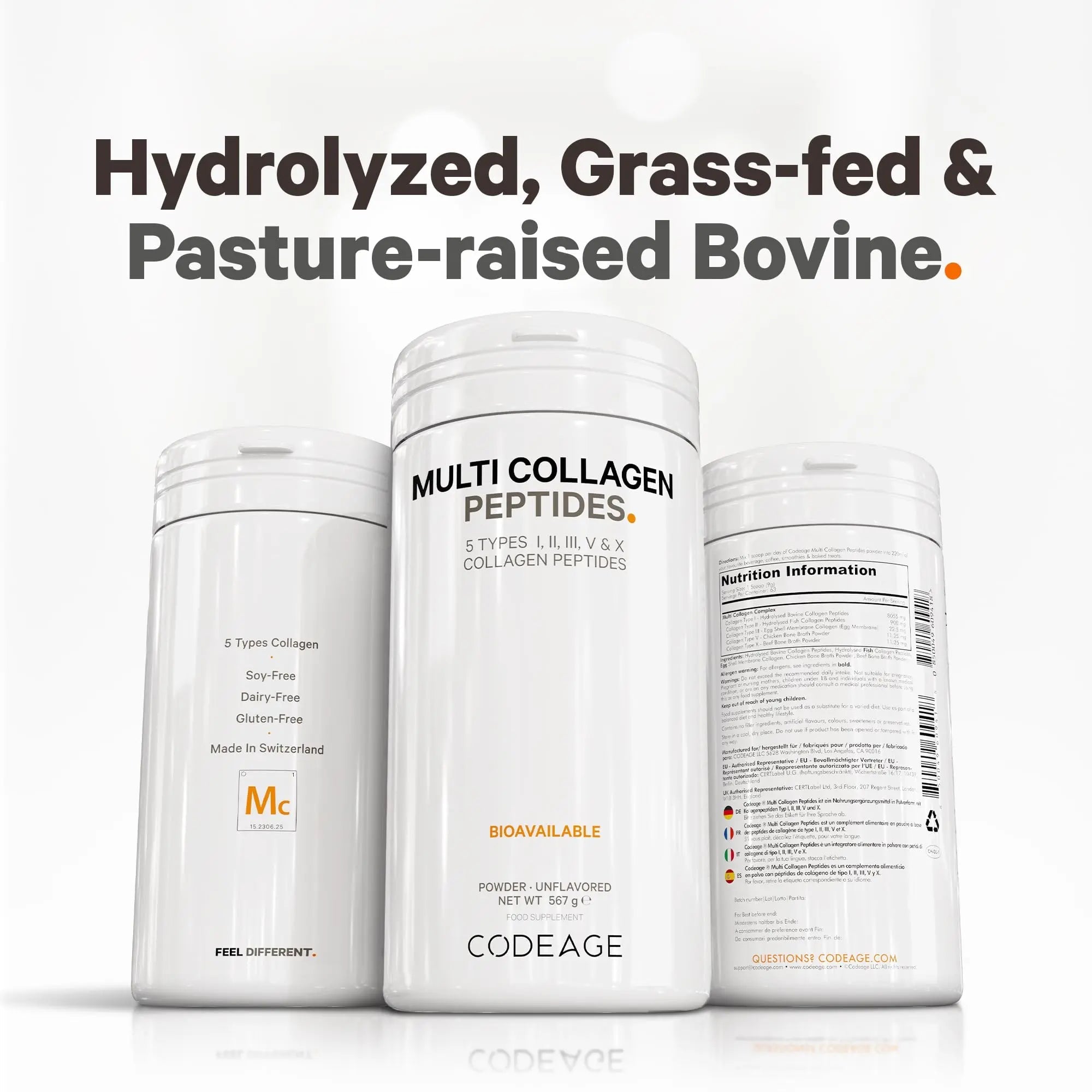 Codeage Multi Collagen Protein Powder Peptides, 2-Month Supply, Hydrolyzed, Type I, II, III, V, X Grass Fed Codeage Au supplements
