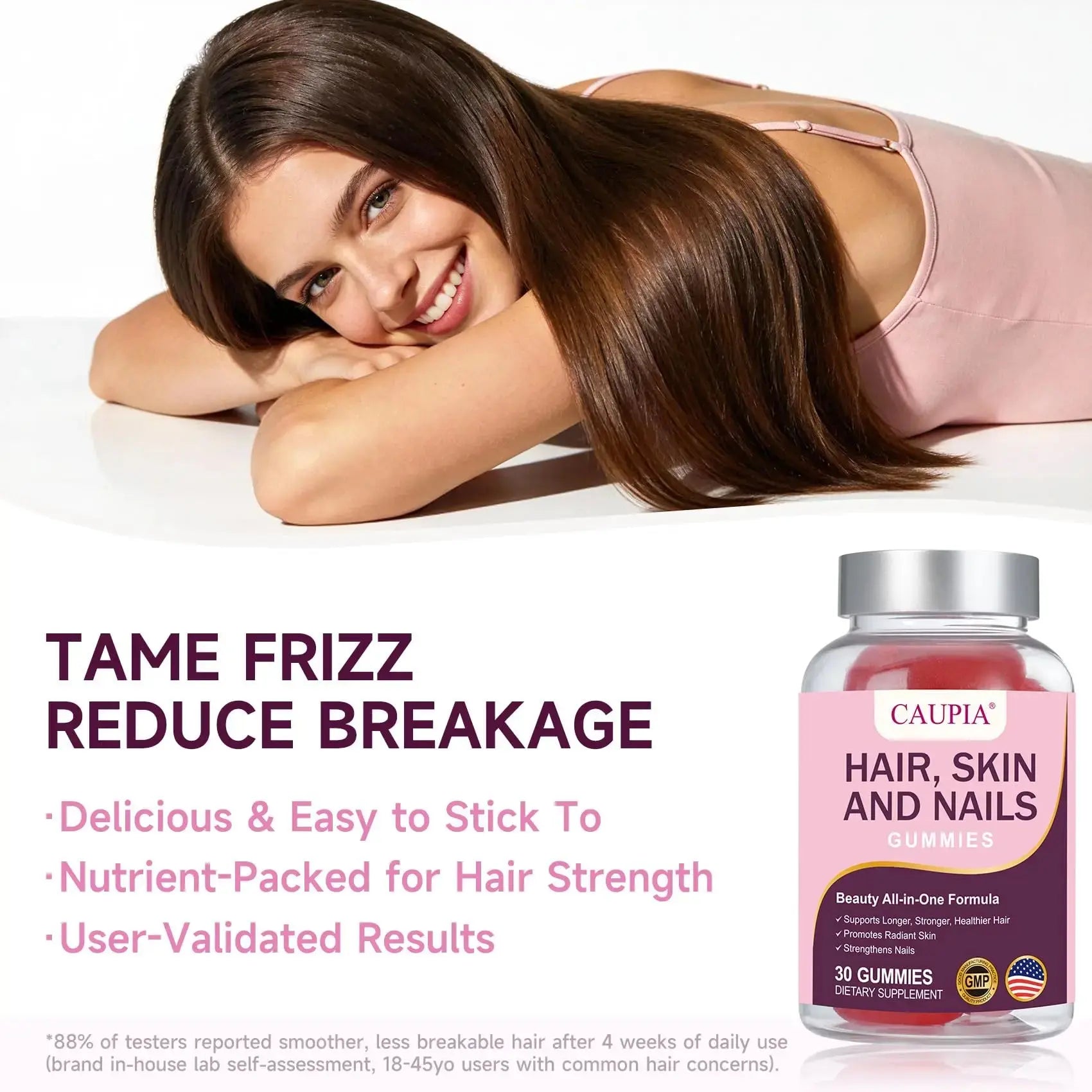 CAUPIA Hair Skin and Nails Gummies, All-in-One Advanced Formula Supports Hair Growth - Skin Health & Nail Strength - 30 Gummies CAUPIA Au supplements