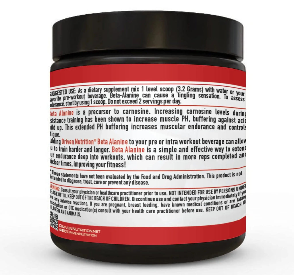 Driven Nutrition Beta Alanine, Unflavored - Preworkout Carnosine Booster for Physical Driven Nutrition Au supplements