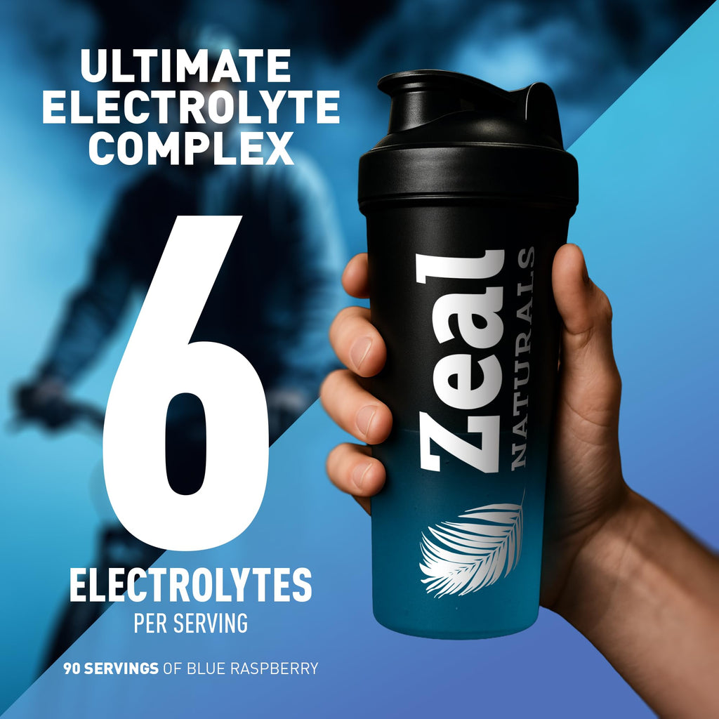 Zeal Electrolyte Powder - 90 Servings | Keto Electrolytes Powder | Zero Sugar, BCAAs, B-Vitamins | Potassium, Zinc, Magnesium