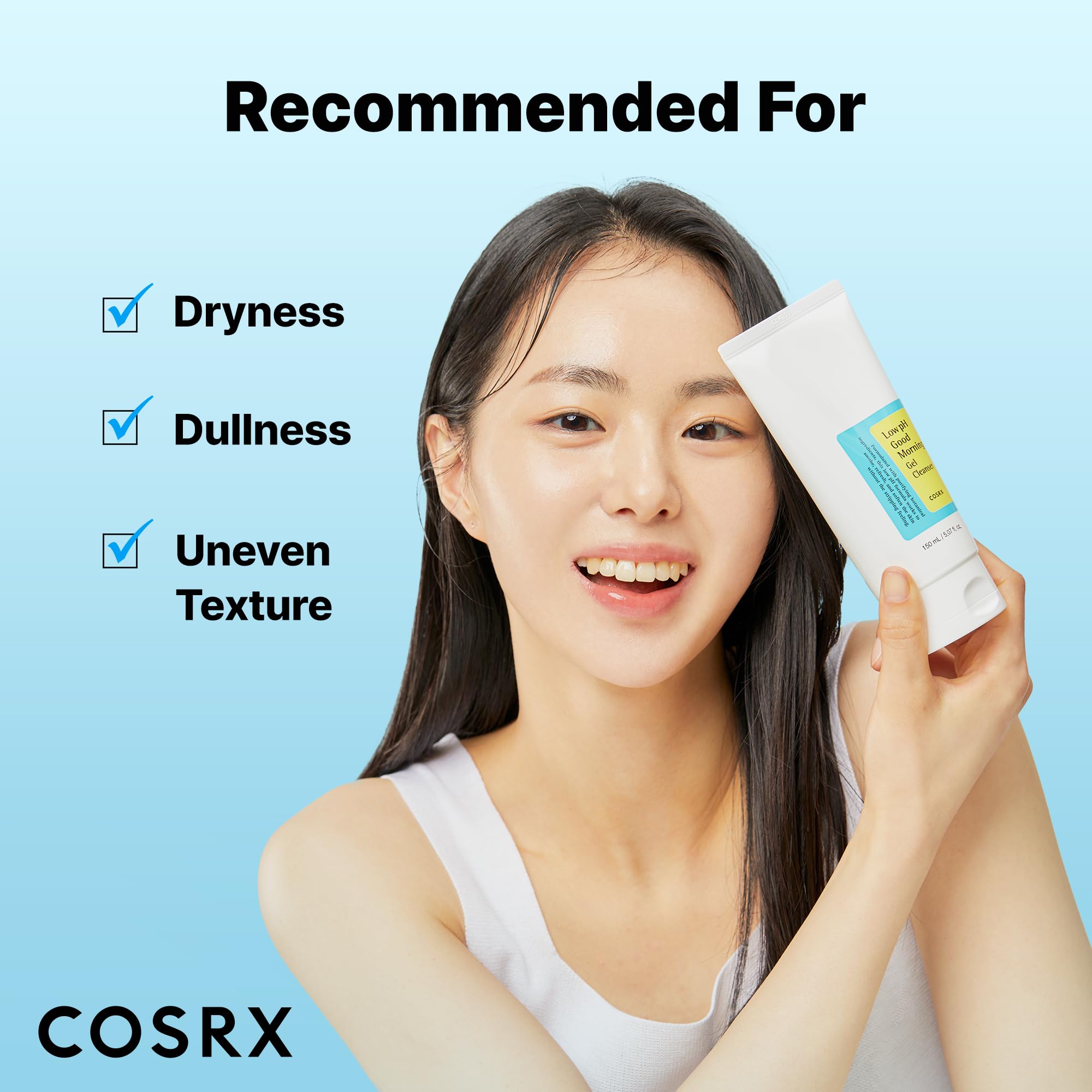 COSRX Low pH Good Morning Gel Face Cleanser, 5.07 fl oz, BHA Face Wash, Daily Mild Face Cleanser for Sensitive Skin