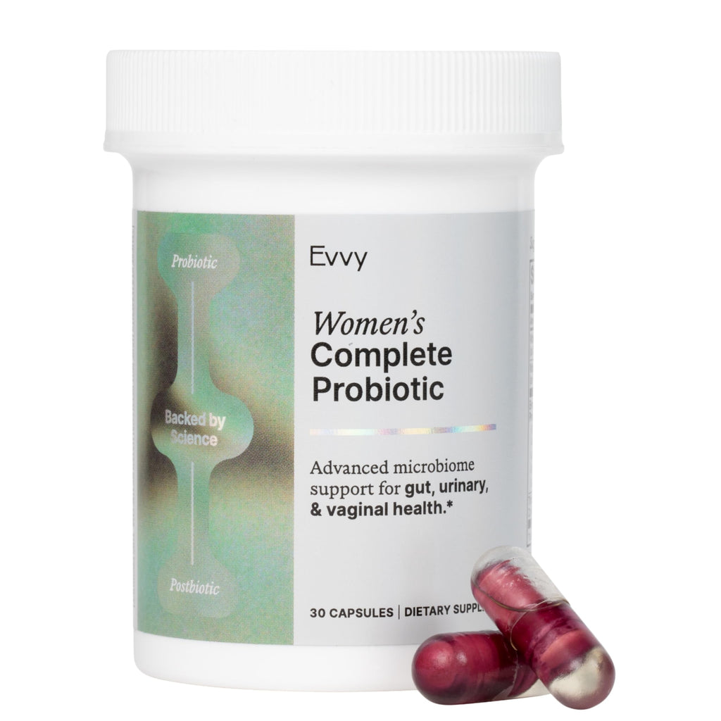 Evvy Women's 3-in-1 Complete Probiotic I Daily Probiotic Supplement to Reduce Bloating I Supports Gut, Urinary & Vaginal Health | Includes Vaginal Probiotics for Feminine Care | 30 Day Supply Evvy Au supplements