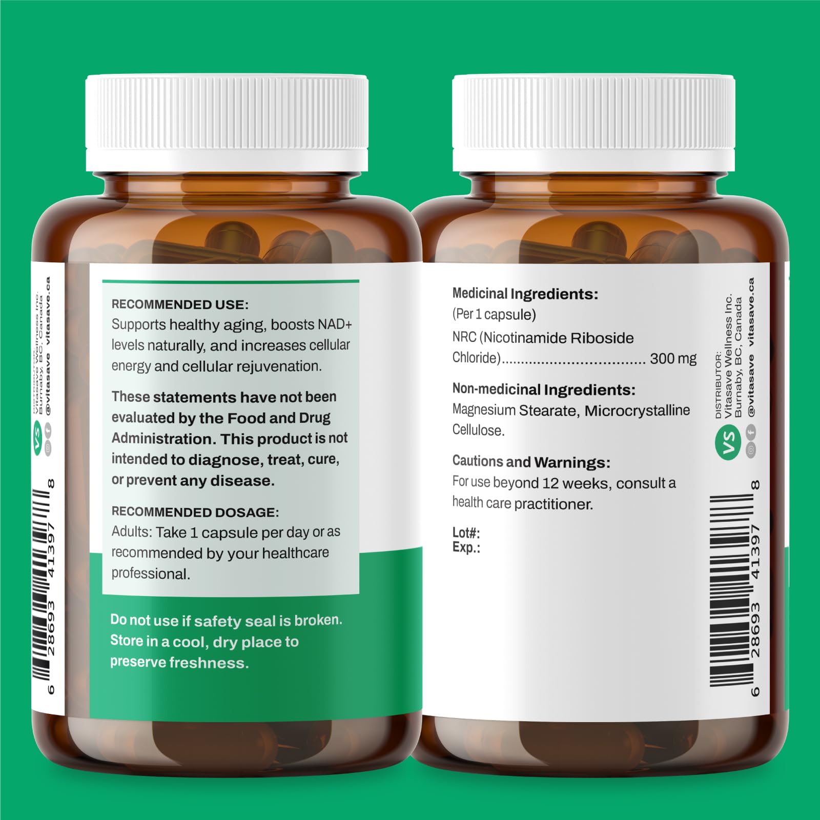 Vitasave NiaMax NAD+ Supplement – 300mg Niacinamide Riboside per Capsule – High-Potency NAD+ Precursor for Energy, Healthy Aging & Metabolic Function – Vegan, Non-GMO, Gluten-Free (30 Capsules) Vitasave Au supplements
