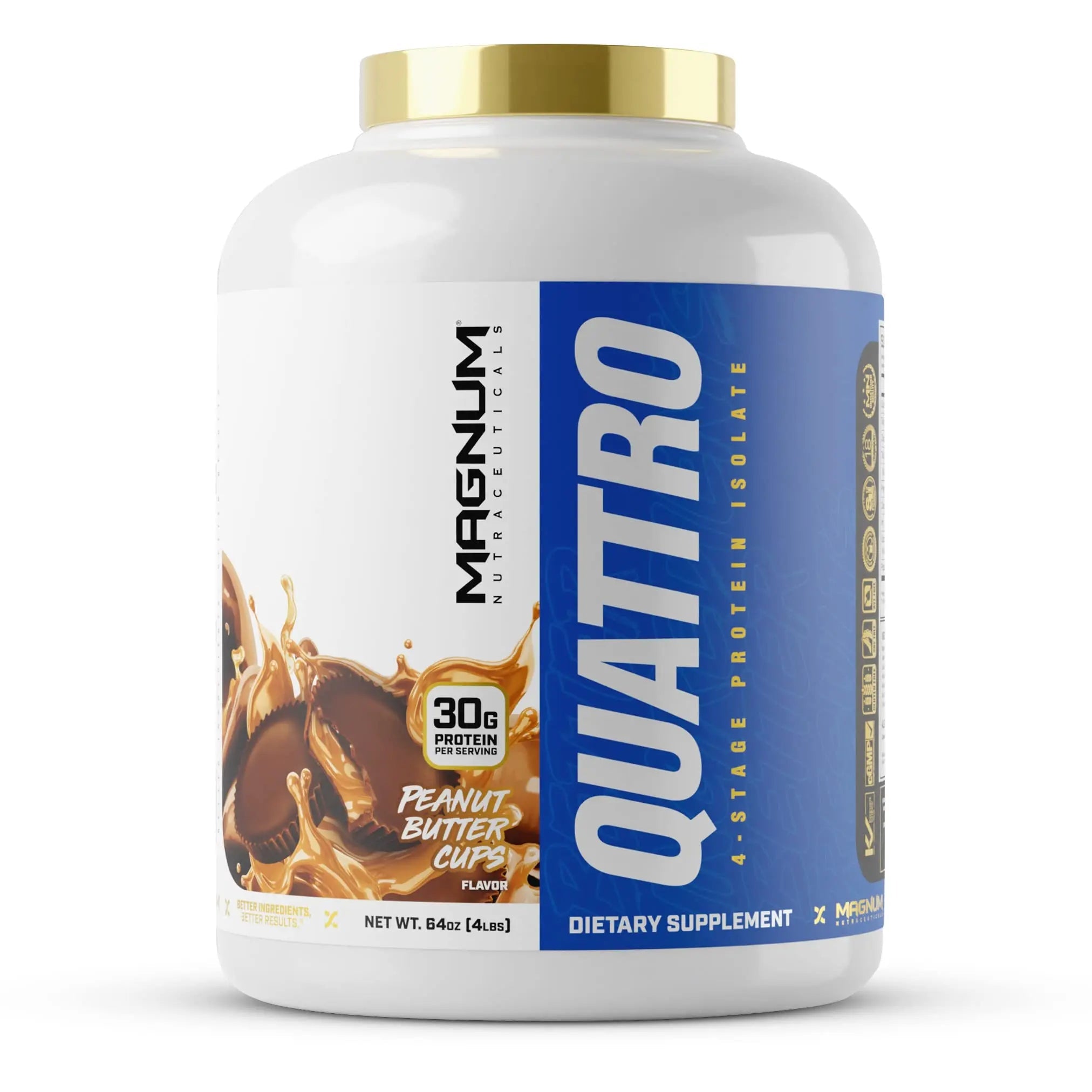 Magnum Nutraceuticals Quattro -, Peanut Butter Cups, 4LB - May Support Muscle Growth QUATTRO Au supplements