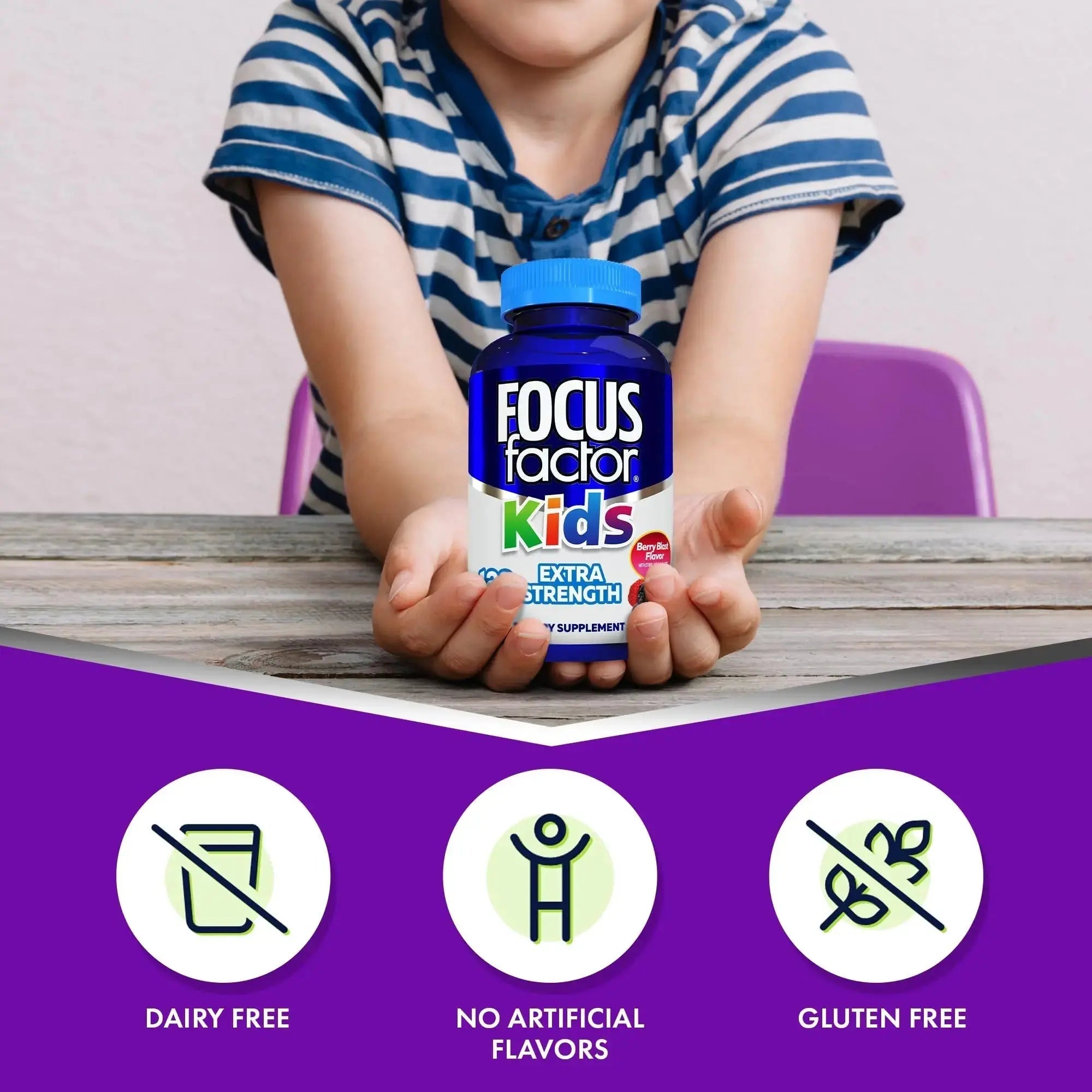Focus Factor Kids Extra Strength Daily Chewable for Brain Health Support, 120 Count – Vitamins - Quality Formula Focus Factor Au supplements