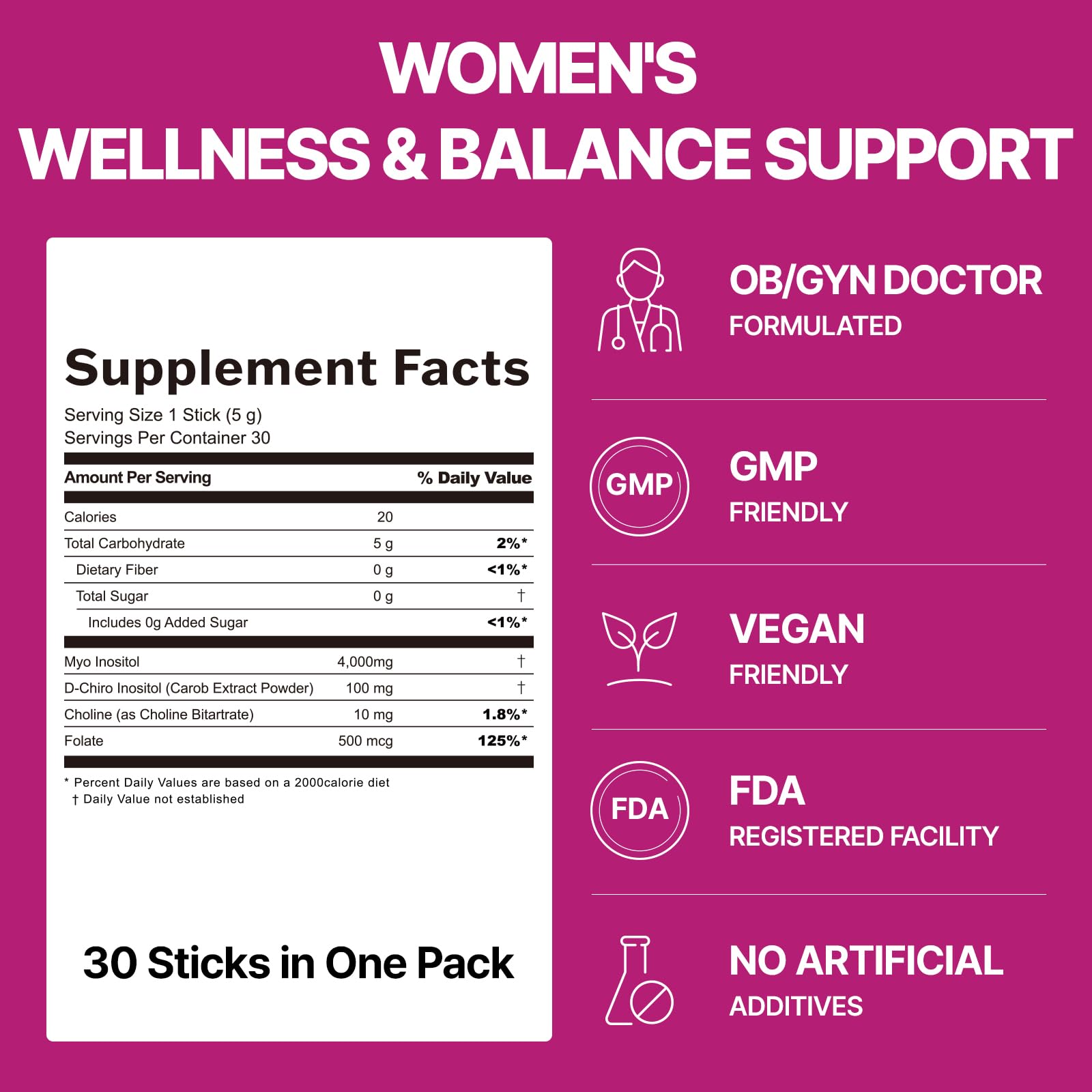 Dr.GET IT Balance Up Inositol 40:1 Myo & D-Chiro with Folate & Choline – Hormone Balance & Reproductive Health Support for Women – Lemon Lime Stick Powder, 30 Servings Dr.GET IT Au supplements