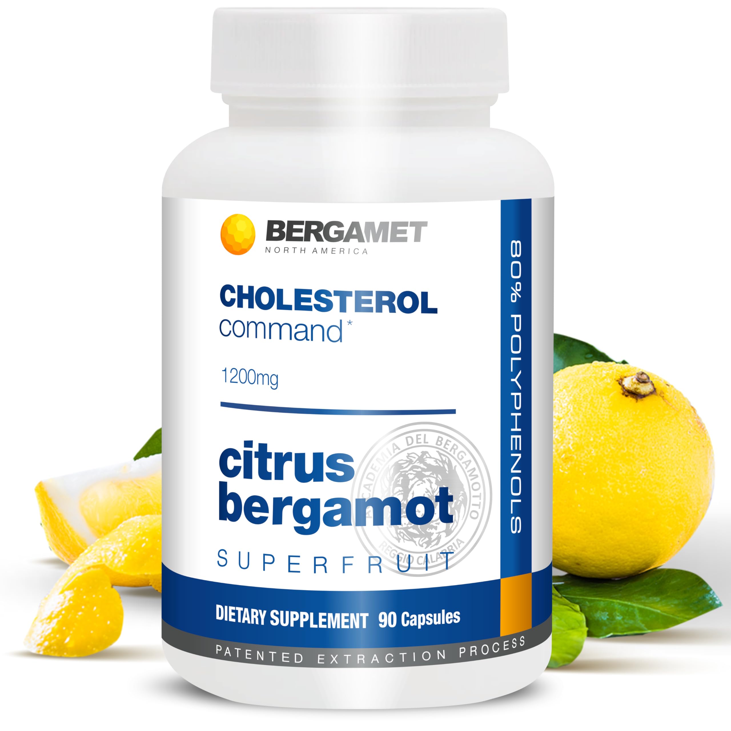 Cholesterol Command, Citrus Bergamot SuperFruit Supplement, 47% Bergamot Polyphenol Fraction (BPF) Patented Formula,