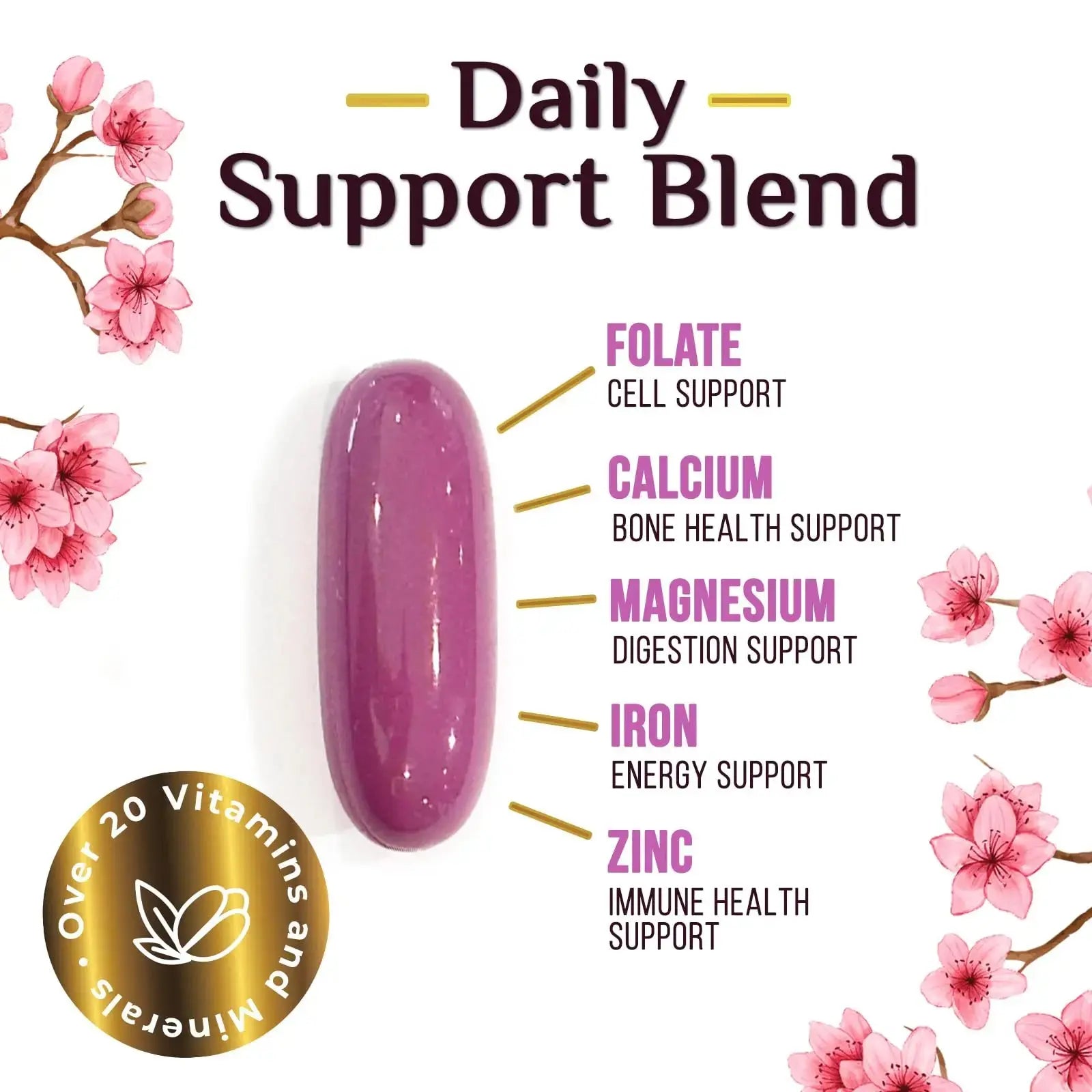 Multivitamin for Women - Complete Daily Womens Multivitamins with Calcium, Folic Acid, Vitamin A, C, D, E, & B Vitamins Nature's Nutrition Au supplements