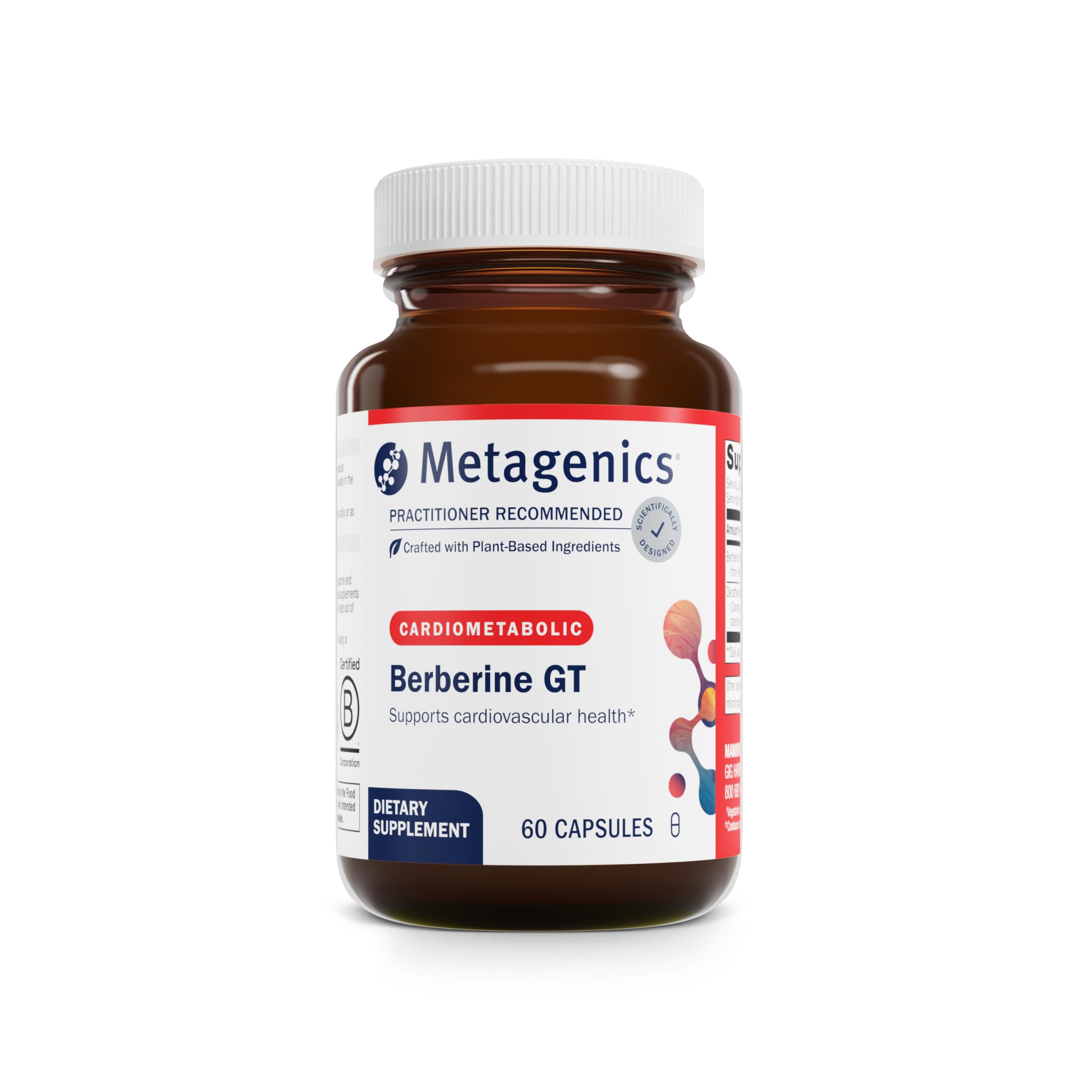 Metagenics Berberine GT - Berberine Supplement 500 mg - Supports Heart Health, Healthy Cholesterol, Triglyceride & Carbohydrate Metabolism