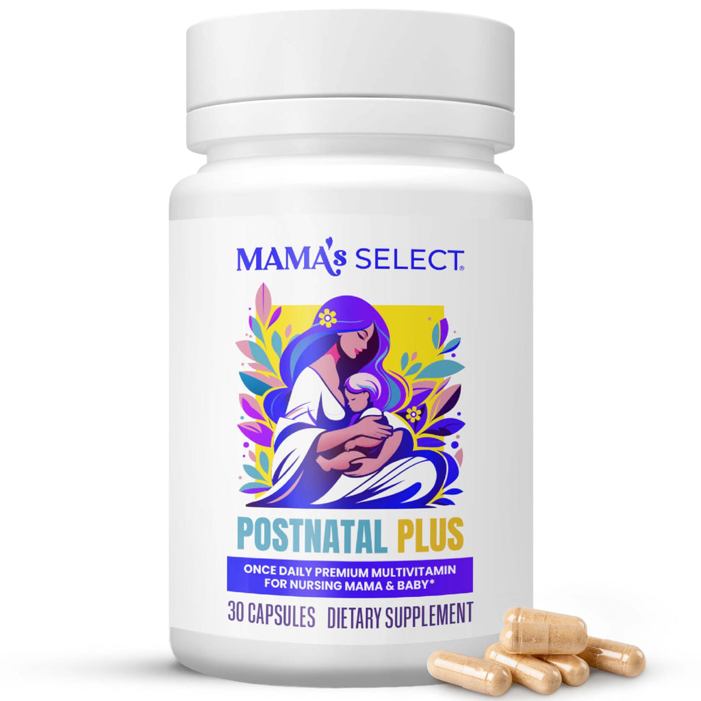 Mama's Select Postnatal Vitamins – Boosts Hair Recovery, Milk Supply, & Wellness – Allergen-Free, Vegan, MTHFR Friendly, Methylated Folate & B Vitamins,