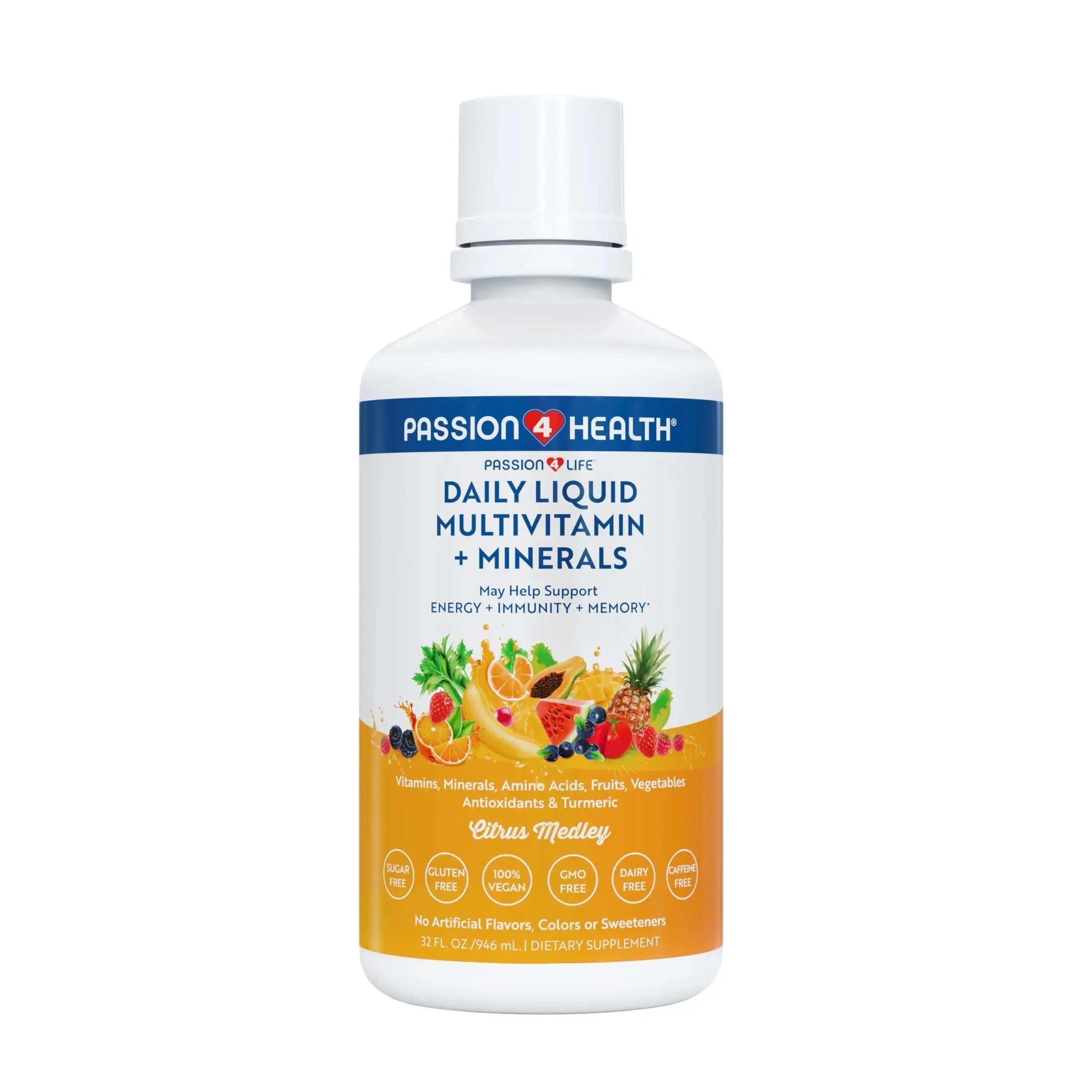 Passion 4 Life Mega Liquid Multivitamins, Trace Minerals, Amino Acids, Turmeric for Adults, Men, Women, Teens, Kids Passion 4 Life Au supplements