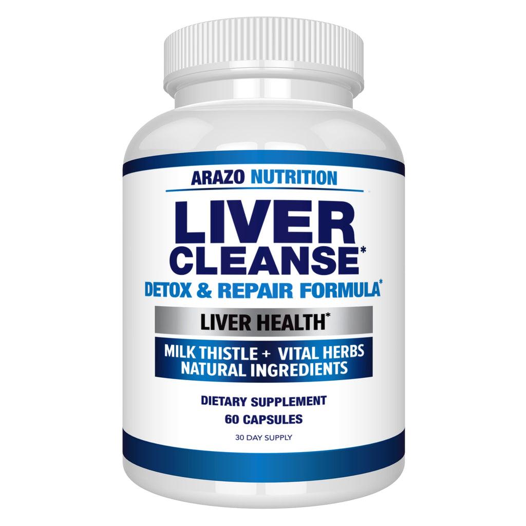 Arazo Nutrition Liver Cleanse Detox & Repair Formula – Milk Thistle Herbal Support Supplement: Silymarin, Beet