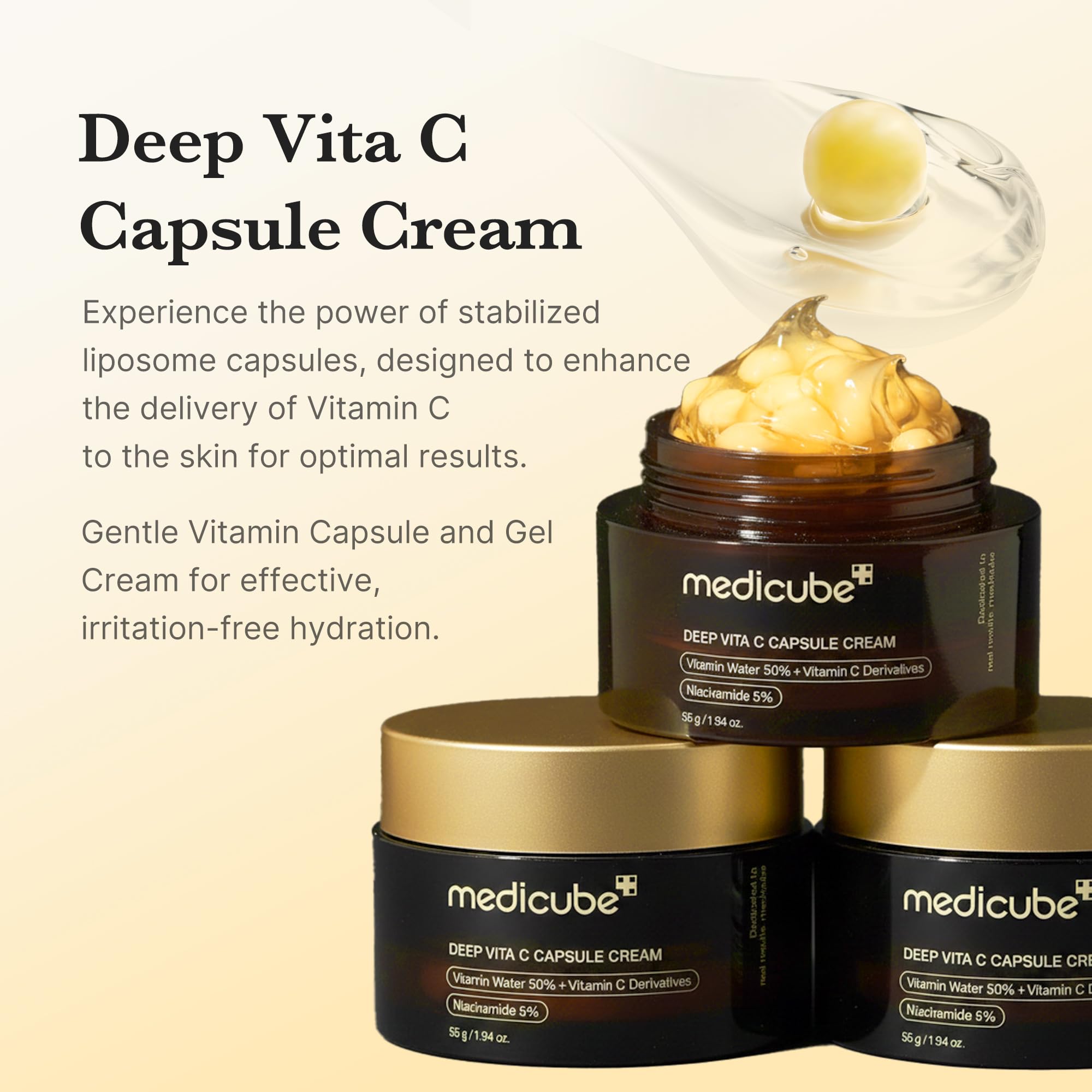 medicube Capsule Cream with Deep Vitamin C | Liposome Vitamin C Golden Capsule