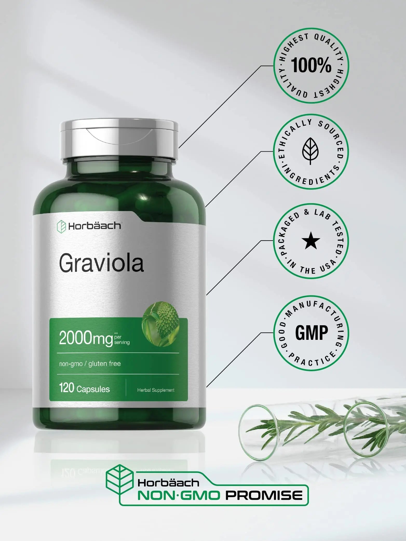 Graviola Extract 2000 mg 120 Capsules With Graviola Proprietary Blend Ingredient Horbäach Au supplements