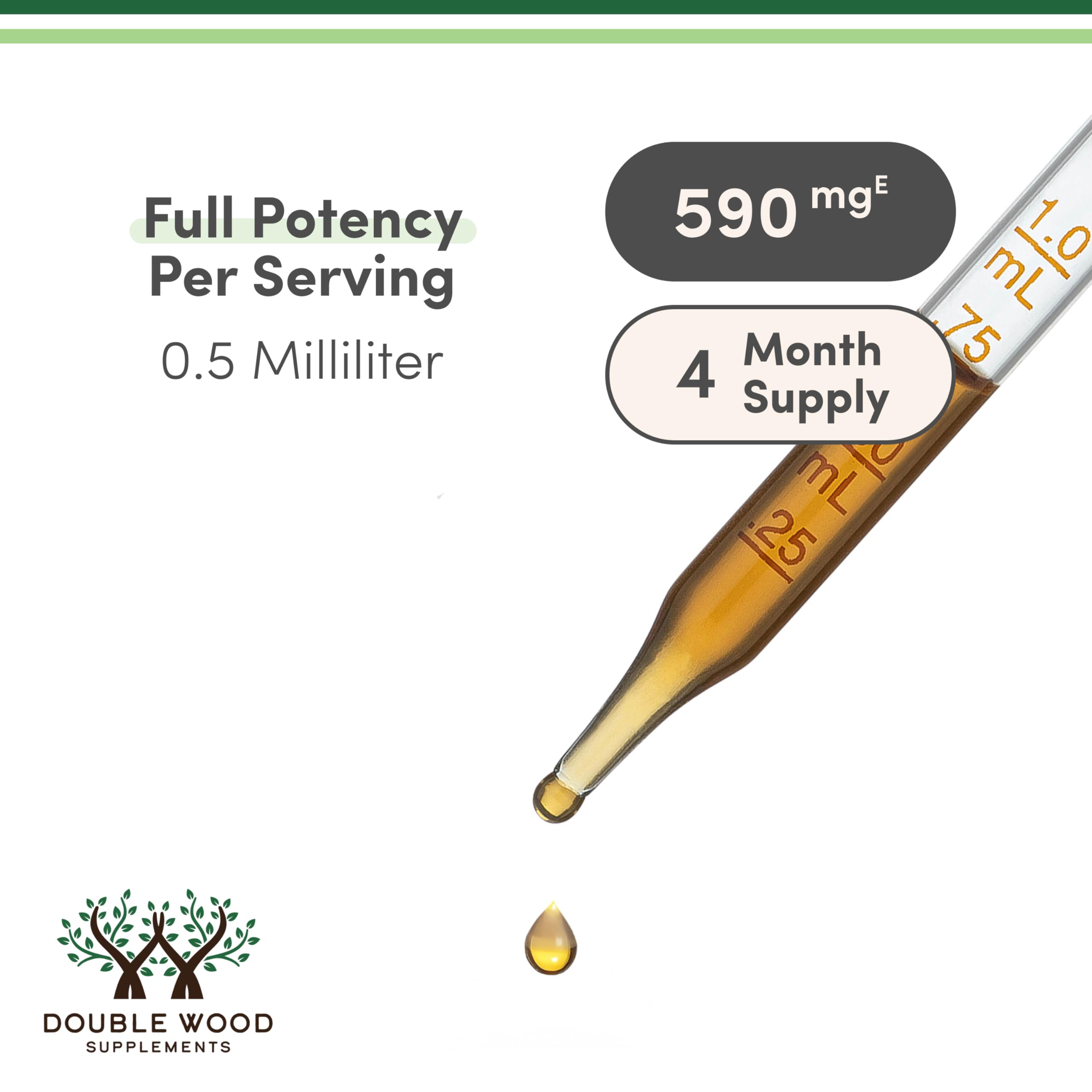 Double Wood Supplements Organic Lemon Balm Tincture - for Digestion & Relaxation 590mg - 2FL OZ, 120 Servings
