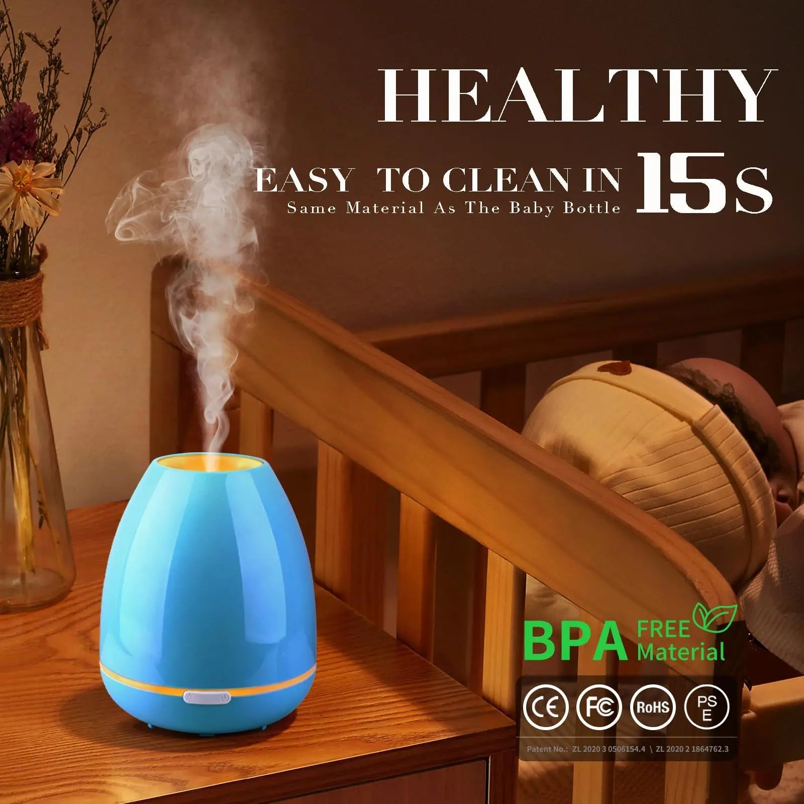 Essential Oil Diffuser for Bedroom Small Humidifier for Home Cool Mist Scent Diffuser 300ml 20 Hours Fashome Au supplements