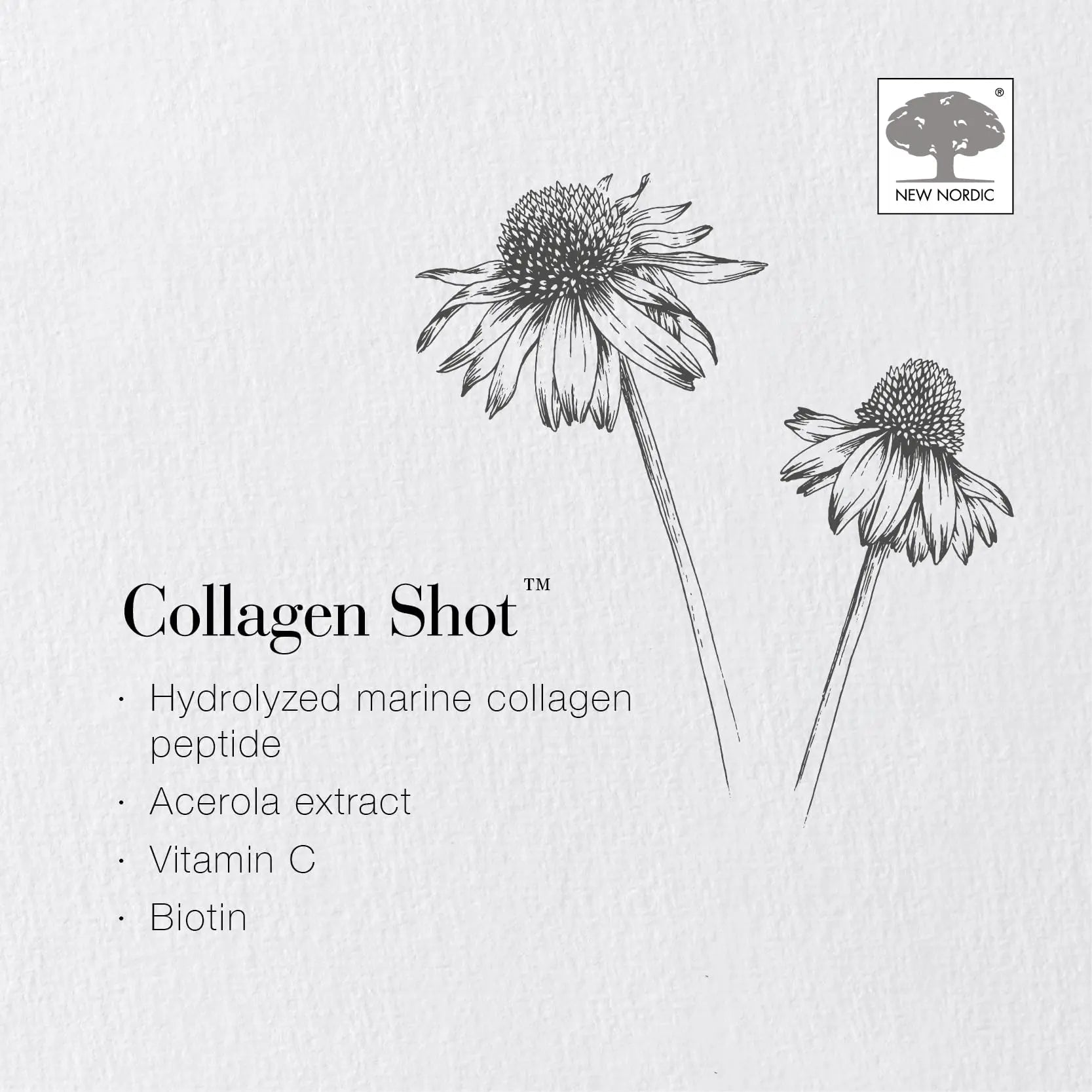 New Nordic Collagen Shot High-Absorbency Premium Liquid Daily Sachets - 15x Hydrolysed Shots - Freshwater Marine Collagen New Nordic Ltd Au supplements