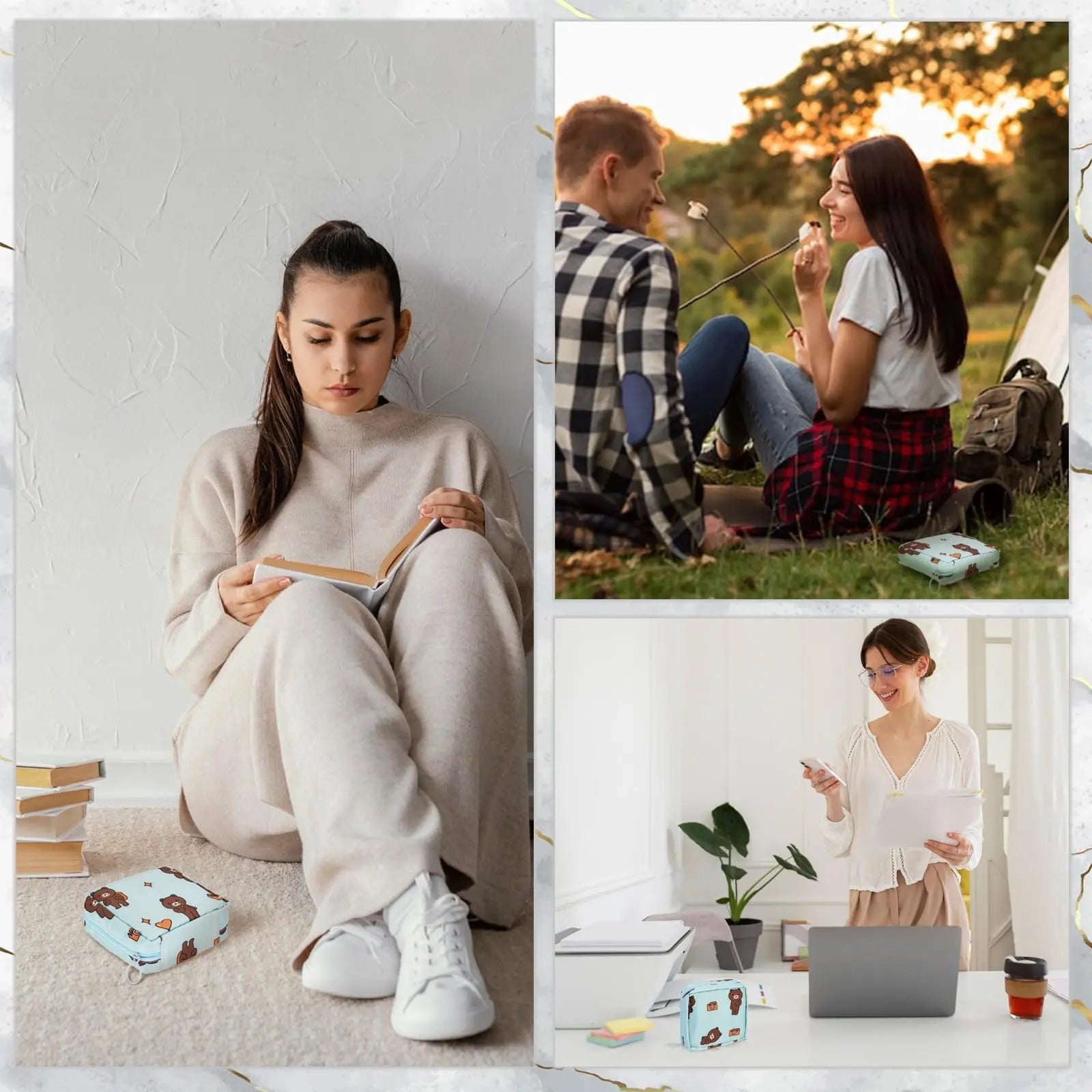 4Pcs Period Bag, Sanitary Pad Storage Bag Samll Period Pouch for Purse Cute Menstrual Period Bag Aster Au supplements