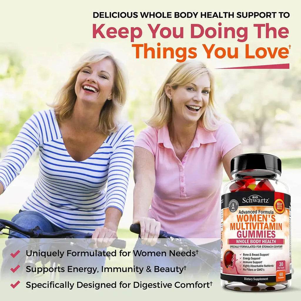 Women's Multivitamin Gummies with Vitamin A C B6 B12 D & E Vitamins for Immune Support - Gummy Multivitamin for Women BioSchwartz Au supplements