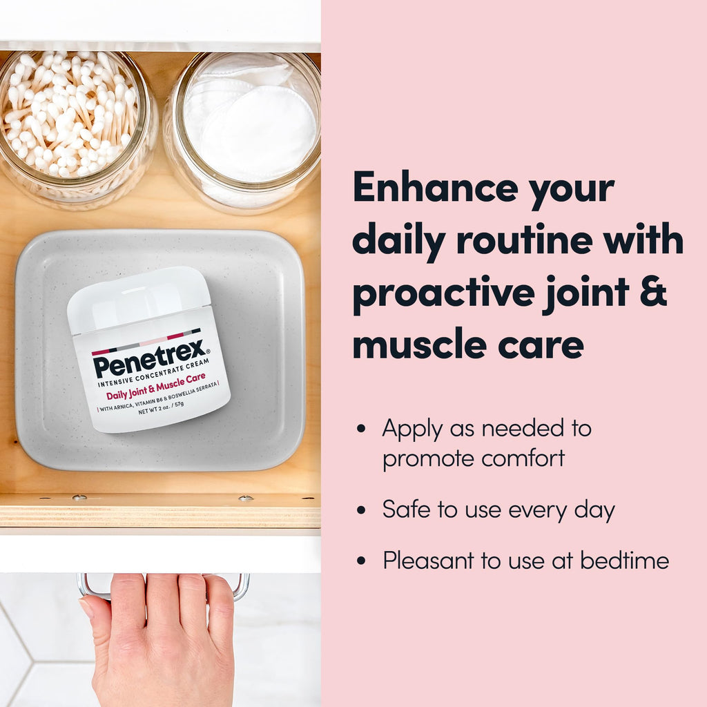 Penetrex Daily Joint & Muscle Care Cream – Soothing Botanical Formula with Arnica, Vitamin B6 & MSM – Lightweight Fast-Absorbing Cream for Everyday Movement - Non-Greasy - Light Scent- 2 oz Penetrex Au supplements