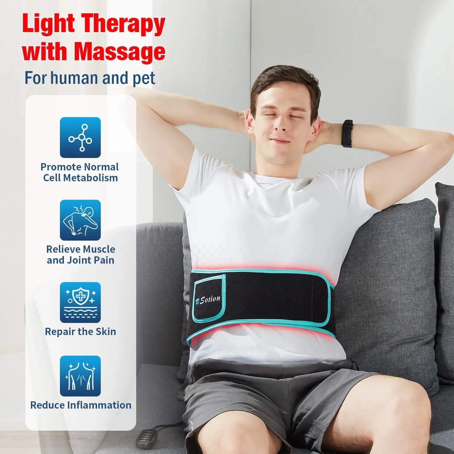 Sotion Red Light Therapy Belt with Massage-Red Light Therapy for Body&Near Infrared Light Therapy comrelax Au supplements