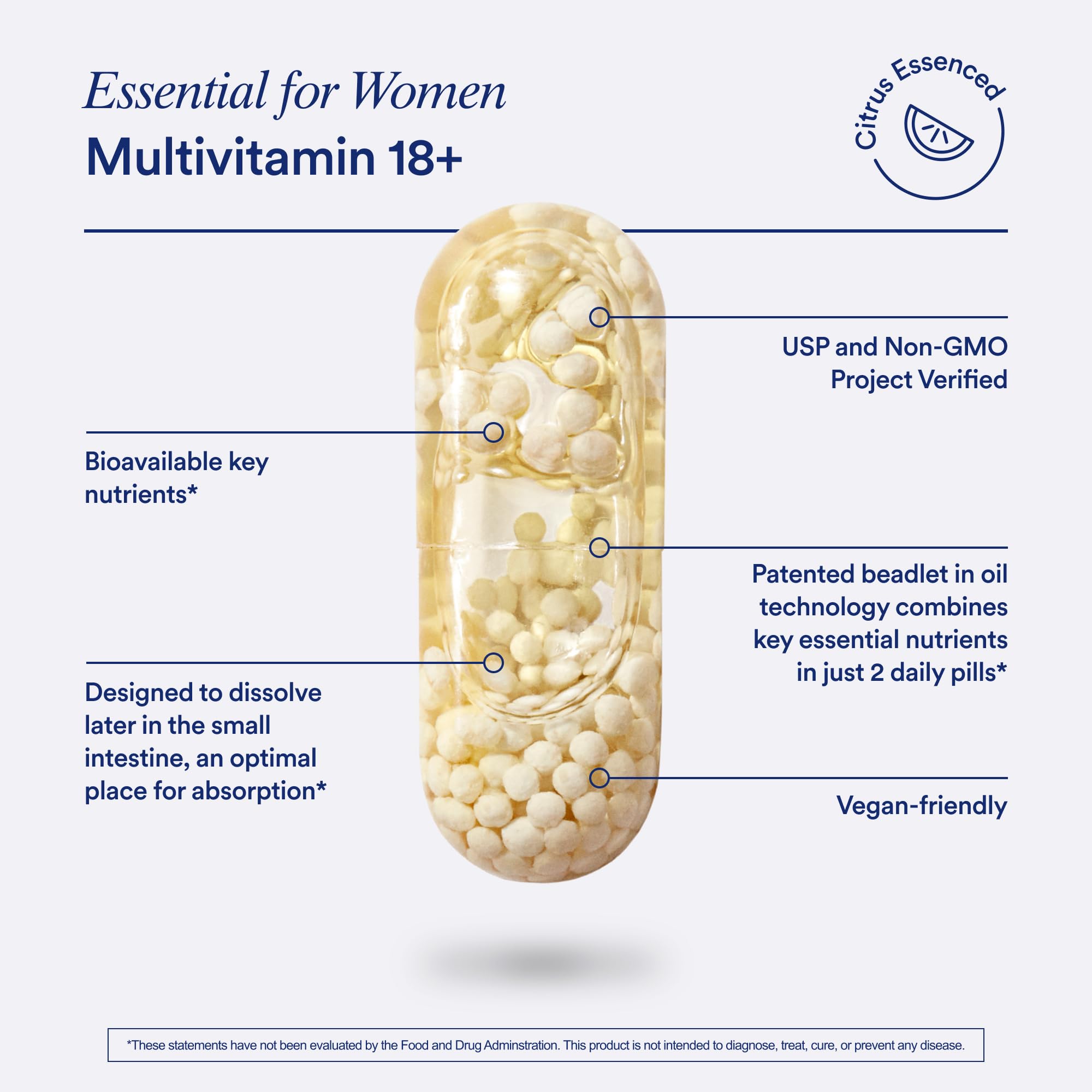 Ritual Women’s 18+ Daily Multivitamin - Key Essential Vitamins and Minerals to Support Energy, Heart, Bone, Brain Health* - Clinical Backed - Vegan