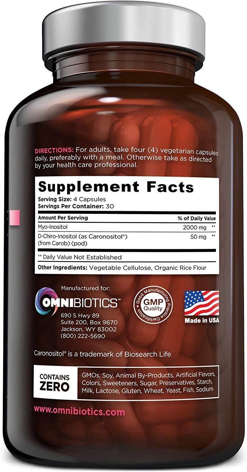 OmniBiotics Myo-Inositol & D-Chiro Inositol Supplement with 40:1 Ratio for Hormone Balance for Women - Women Supplement to Support Reproductive Health & Ovarian Function. Non-GMO - 120 Vegan Capsules OmniBiotics Au supplements