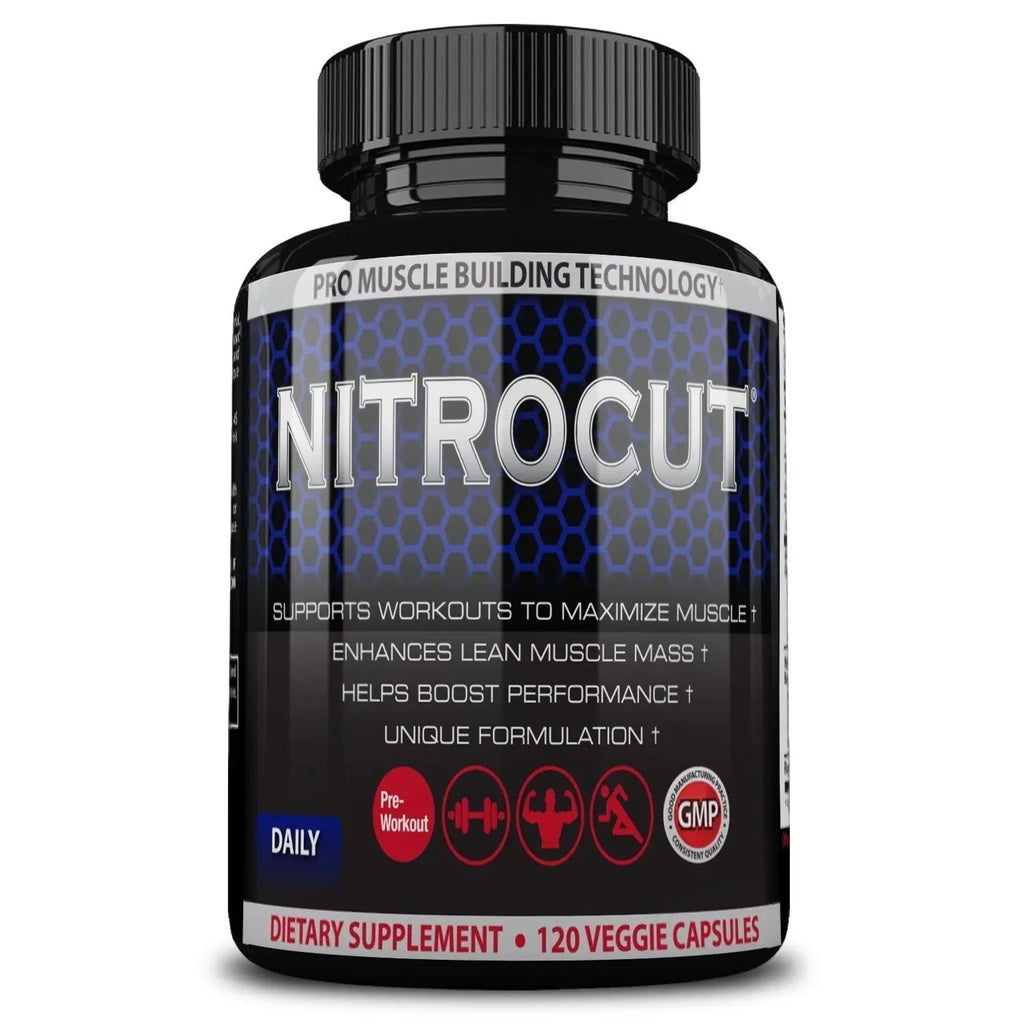 NITROCUT Pre Workout Supplement -120 Capsules - Nitric Oxide Supplements - l arginine NITROCUT Au supplements