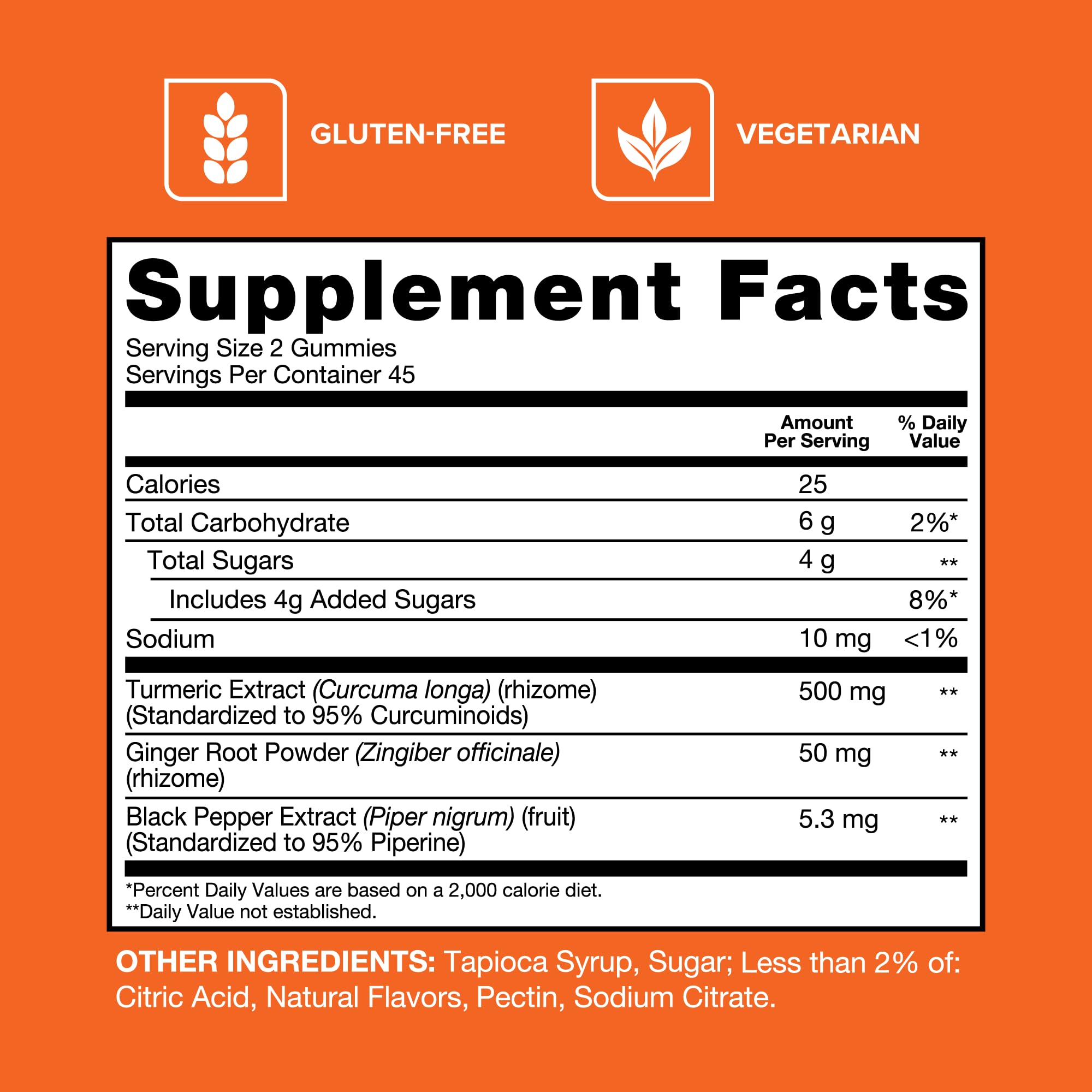 Qunol Turmeric and Ginger with Black Pepper Gummies, Turmeric Curcumin Supplement, Joint Health Support Gummy, 90ct Gummies