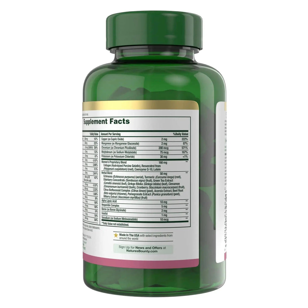 Nature's Bounty High Potency Women’s Complete Multivitamin, Daily Vitamin with Vitamin C, Supports Heart Health & Immune Function Nature's Bounty Au supplements