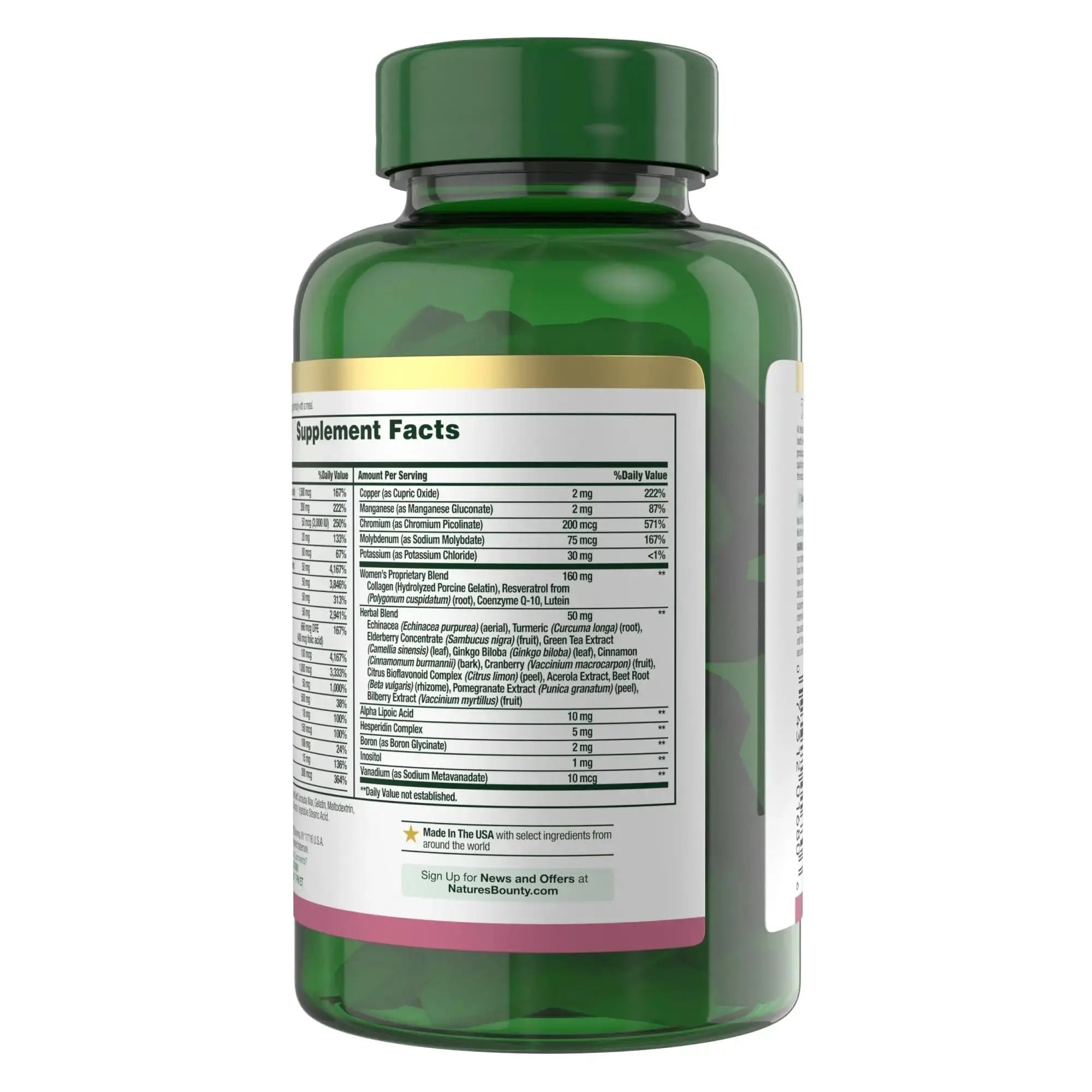 Nature's Bounty High Potency Women’s Complete Multivitamin, Daily Vitamin with Vitamin C, Supports Heart Health & Immune Function Nature's Bounty Au supplements