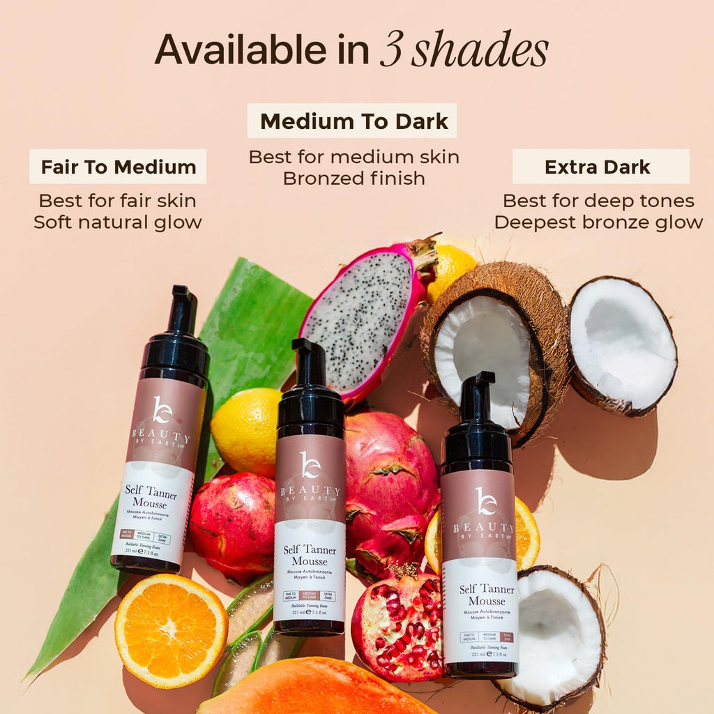 Self Tanner Mousse - USA Made with Natural & Organic Ingredients, Self Tanning Mousse for Dark Fake Tan, Sunless Tanner