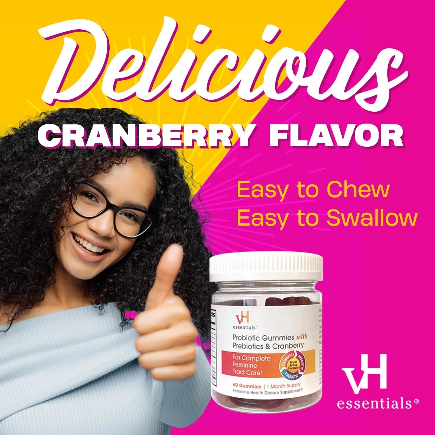vH essentials Probiotic Gummies with Prebiotics & Cranberry, Concentrated Extract vH essentials Au supplements