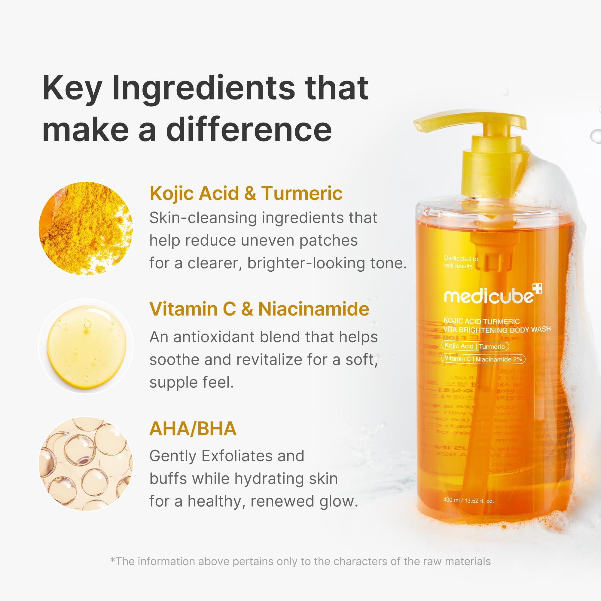 medicube Kojic Acid Turmeric Brightening Body Wash | Gentle Shower Gel for Uneven Skin