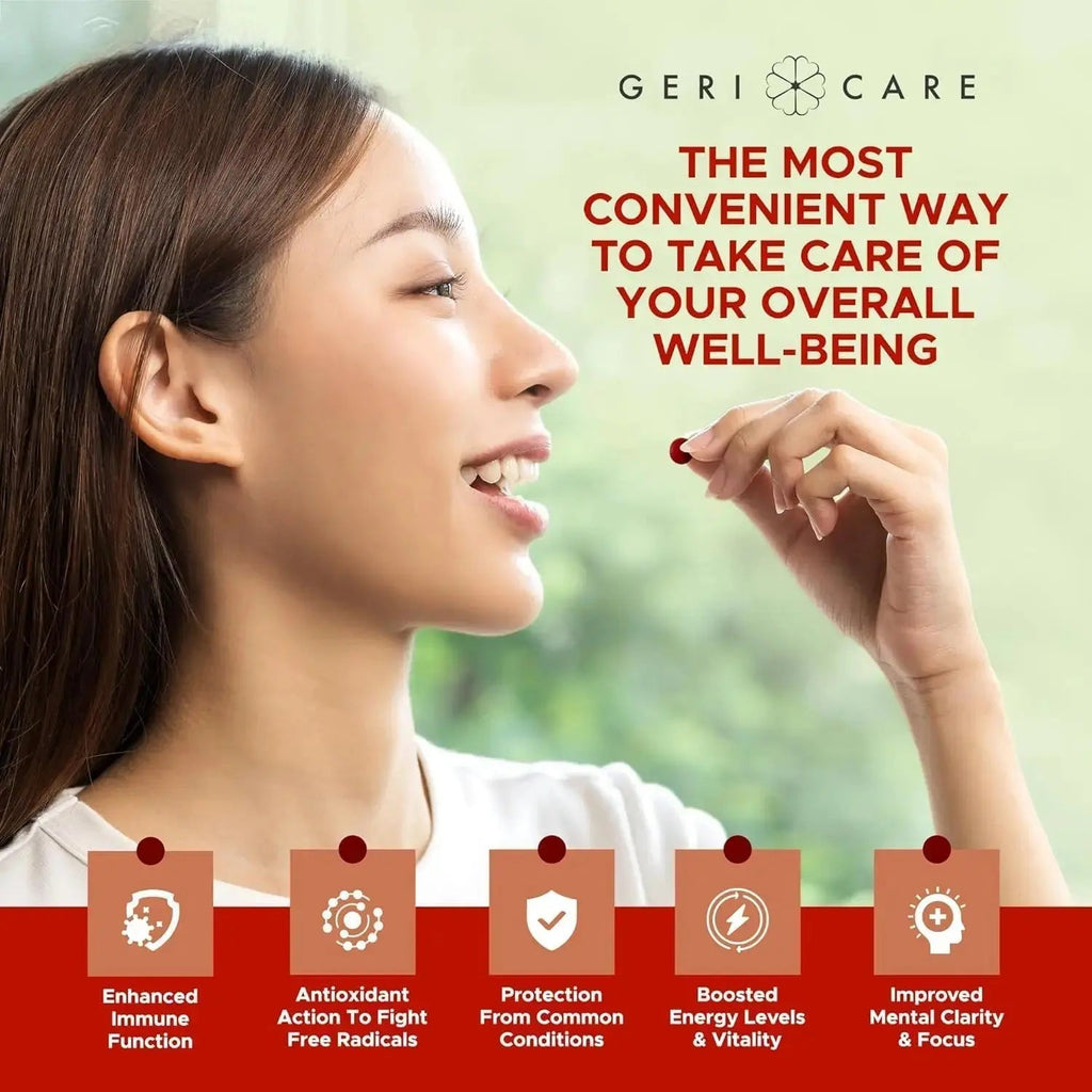 GeriCare One-Daily Multi-Vitamin Tablet, 100 Count Adult Multivitamin Supplement | Easy-to-Take Dietary Supplement with Vitamins A, C, D3, B, Calcium GeriCare Au supplements