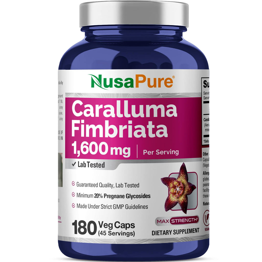 NusaPure Caralluma Fimbriata 1600mg - 180 Veggie Capsules (Non-GMO, Vegan) NusaPure Au supplements