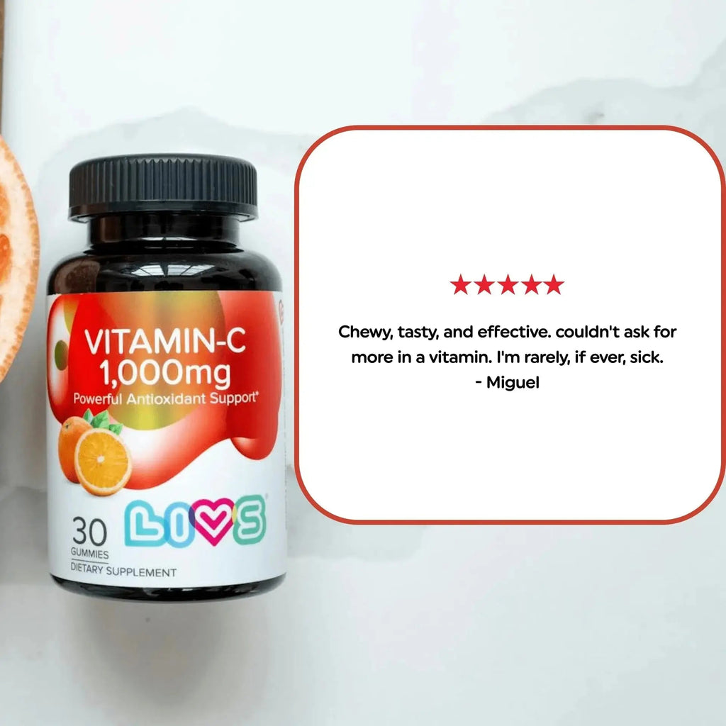 Vitamin C 1000mg Gummies for Kids & Adults |Antioxidant & Immune Support Supplement | Vegan Multivitamin for Hair, Skin & Nails LIVS Au supplements